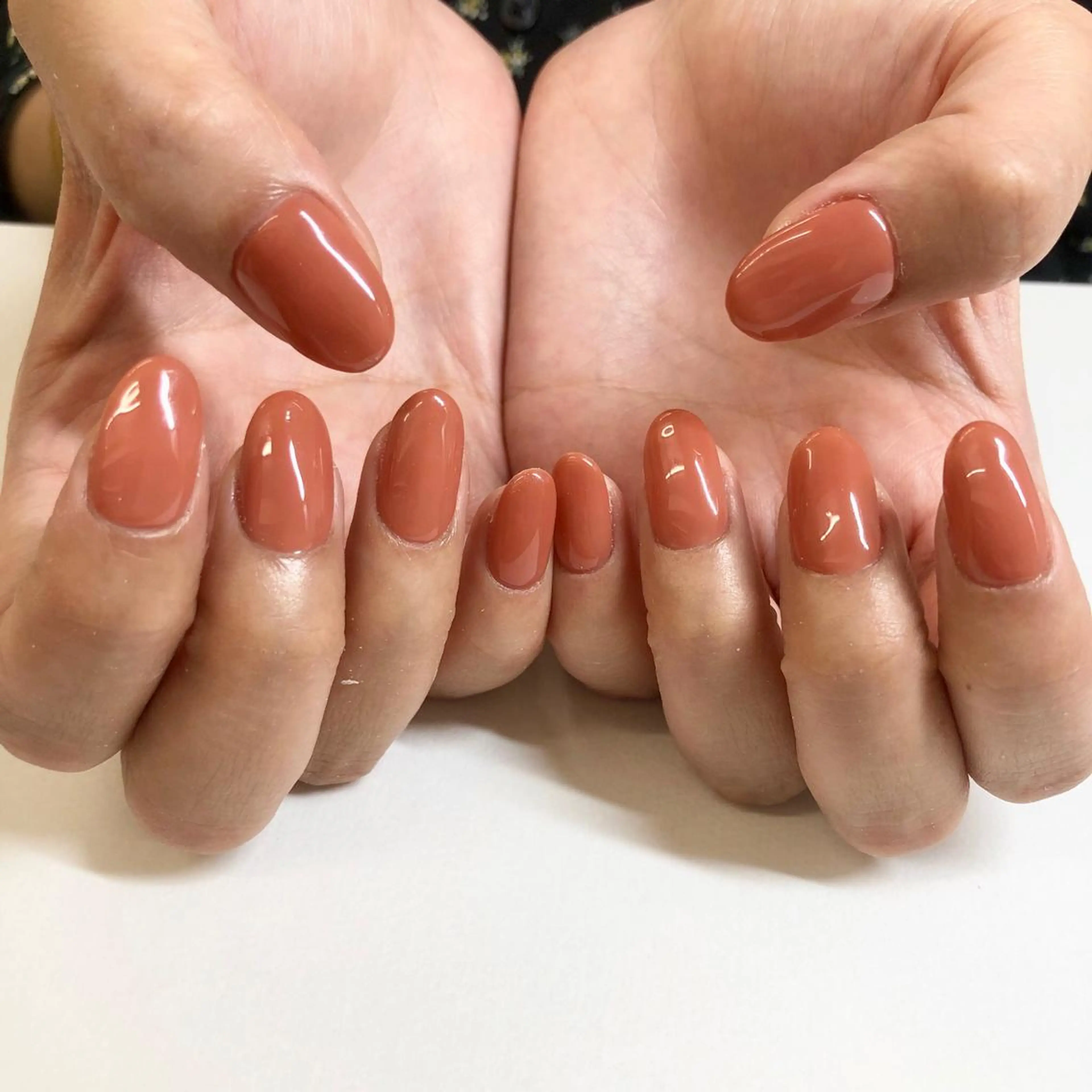 ネイル ワンカラーネイル オレンジ ハンドネイル Minami 🍓のネイルデザイン