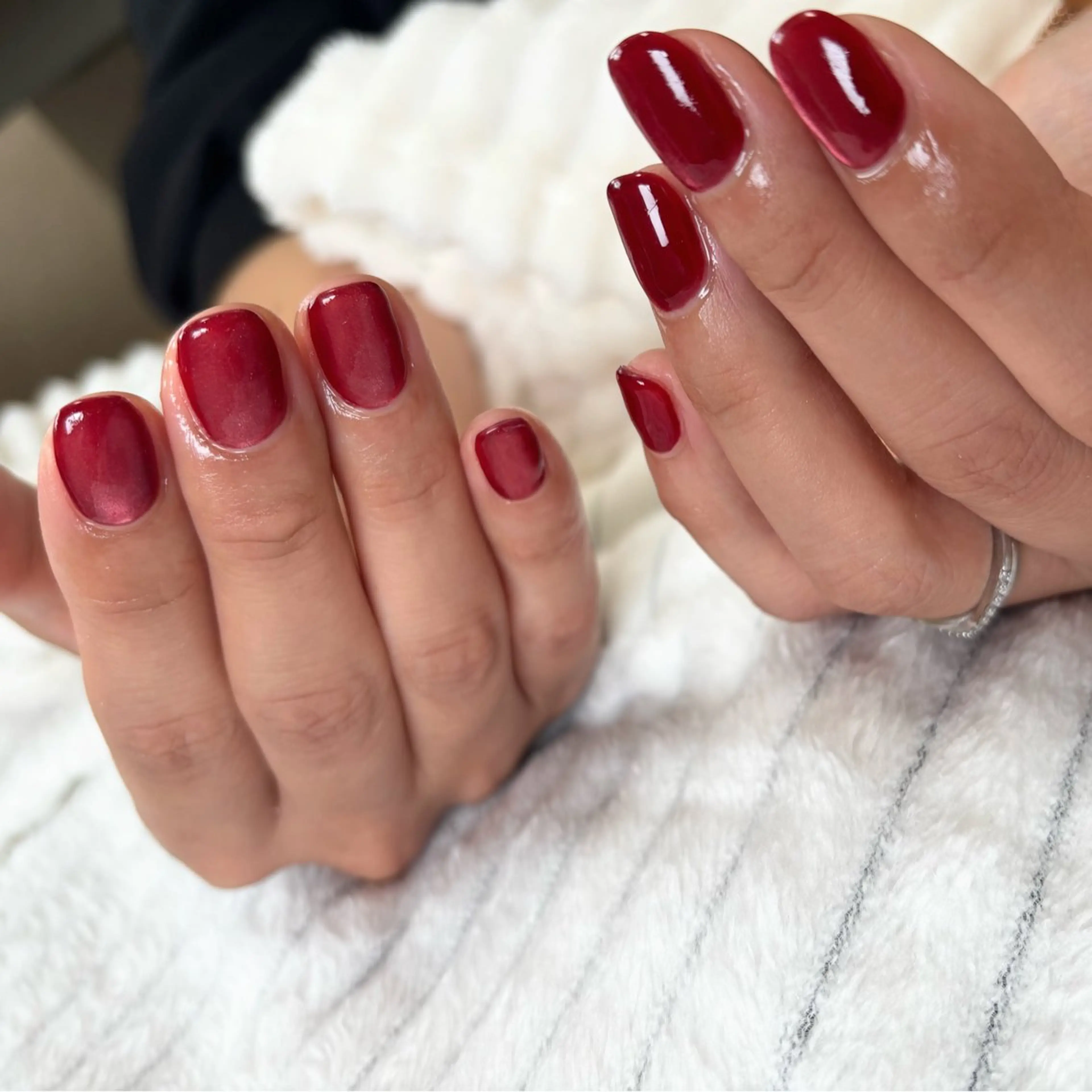 ネイル ボルドー ジェルネイル キラキラネイル マグネットネイル ニュアンスネイル ハンドネイル tamu nail 　金町のネイルデザイン