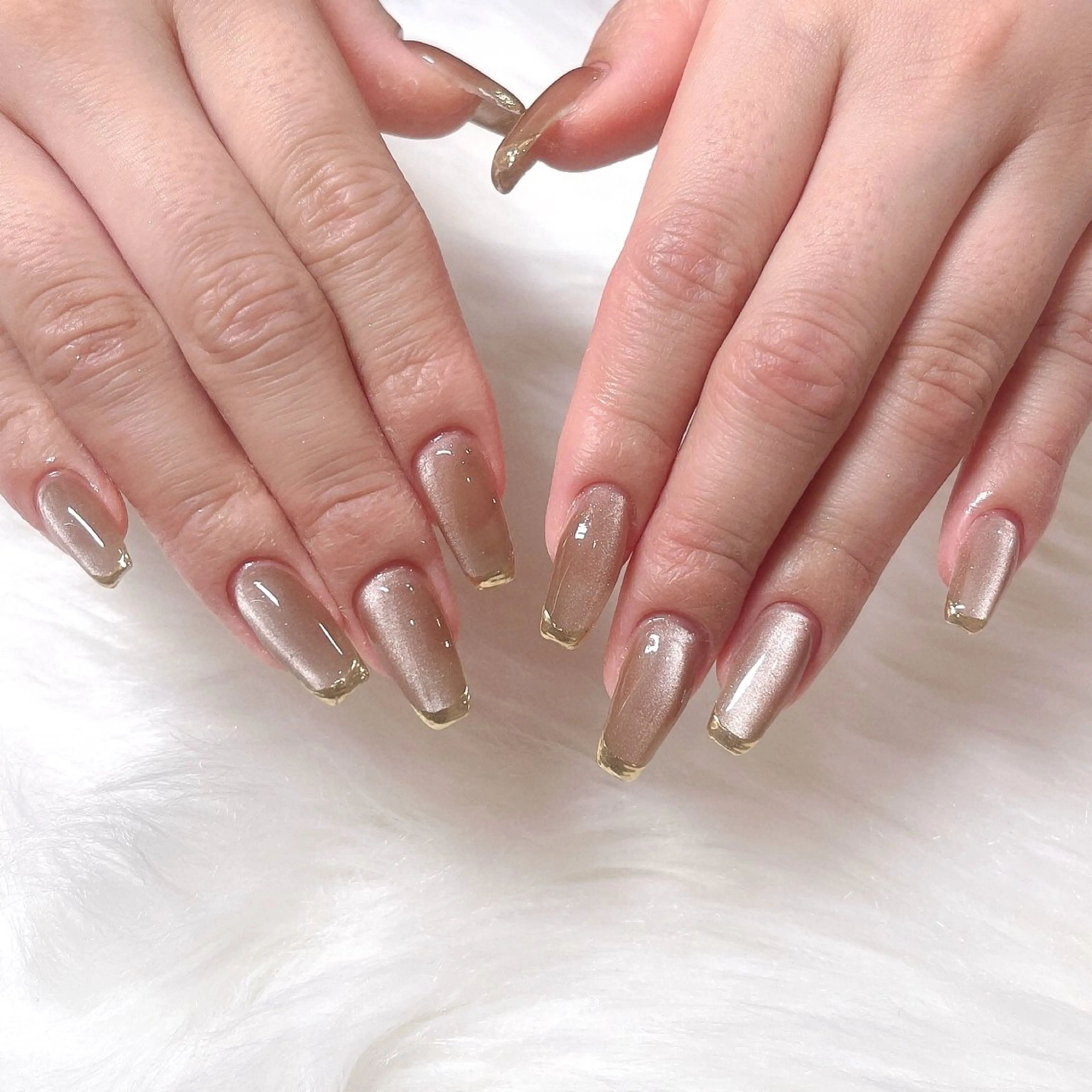 ネイル フレンチネイル ミラーネイル nail patio yukiのネイルデザイン
