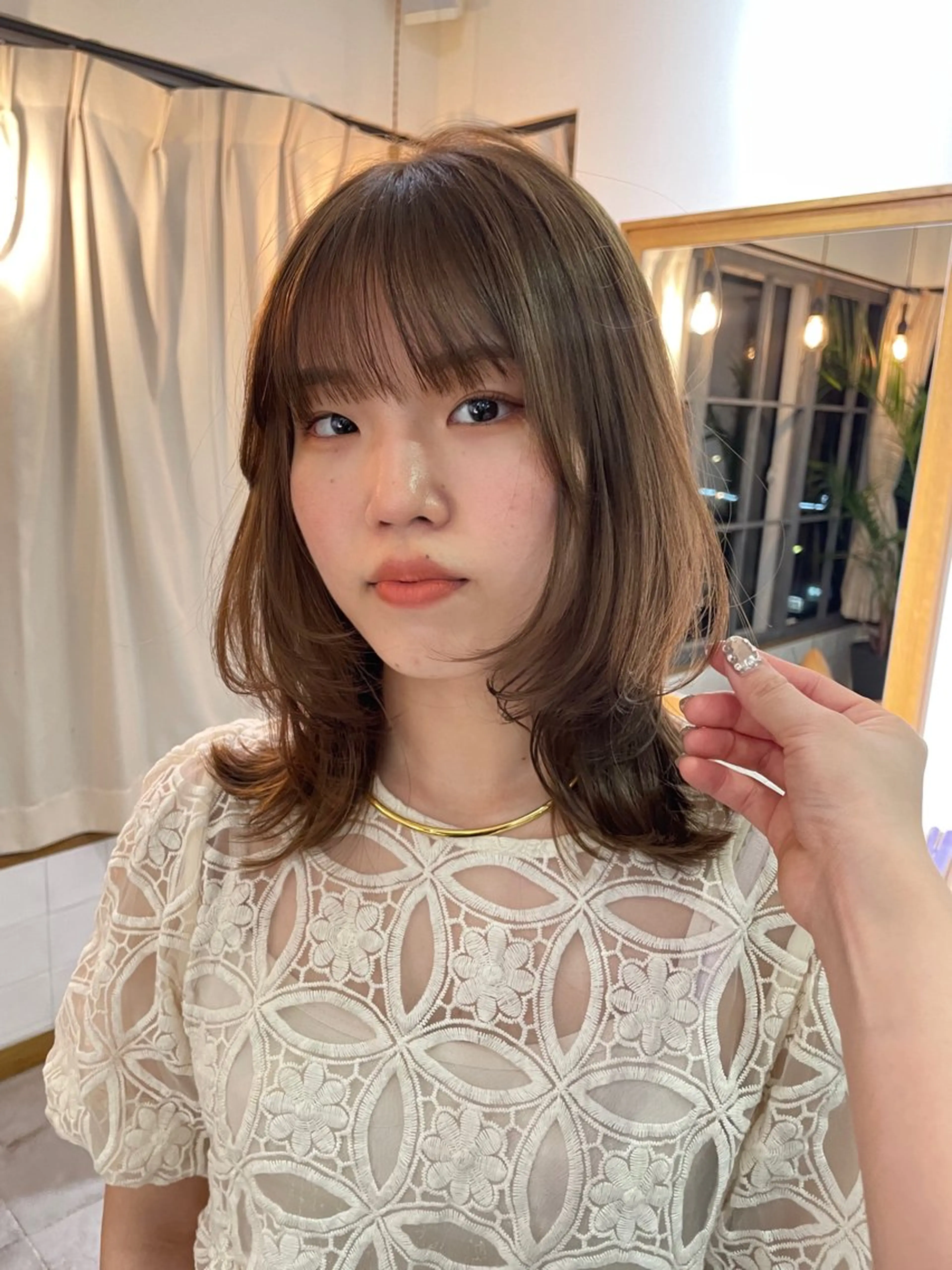 ミディアム カラー ベージュカラー LOREN/ miuのヘアスタイル