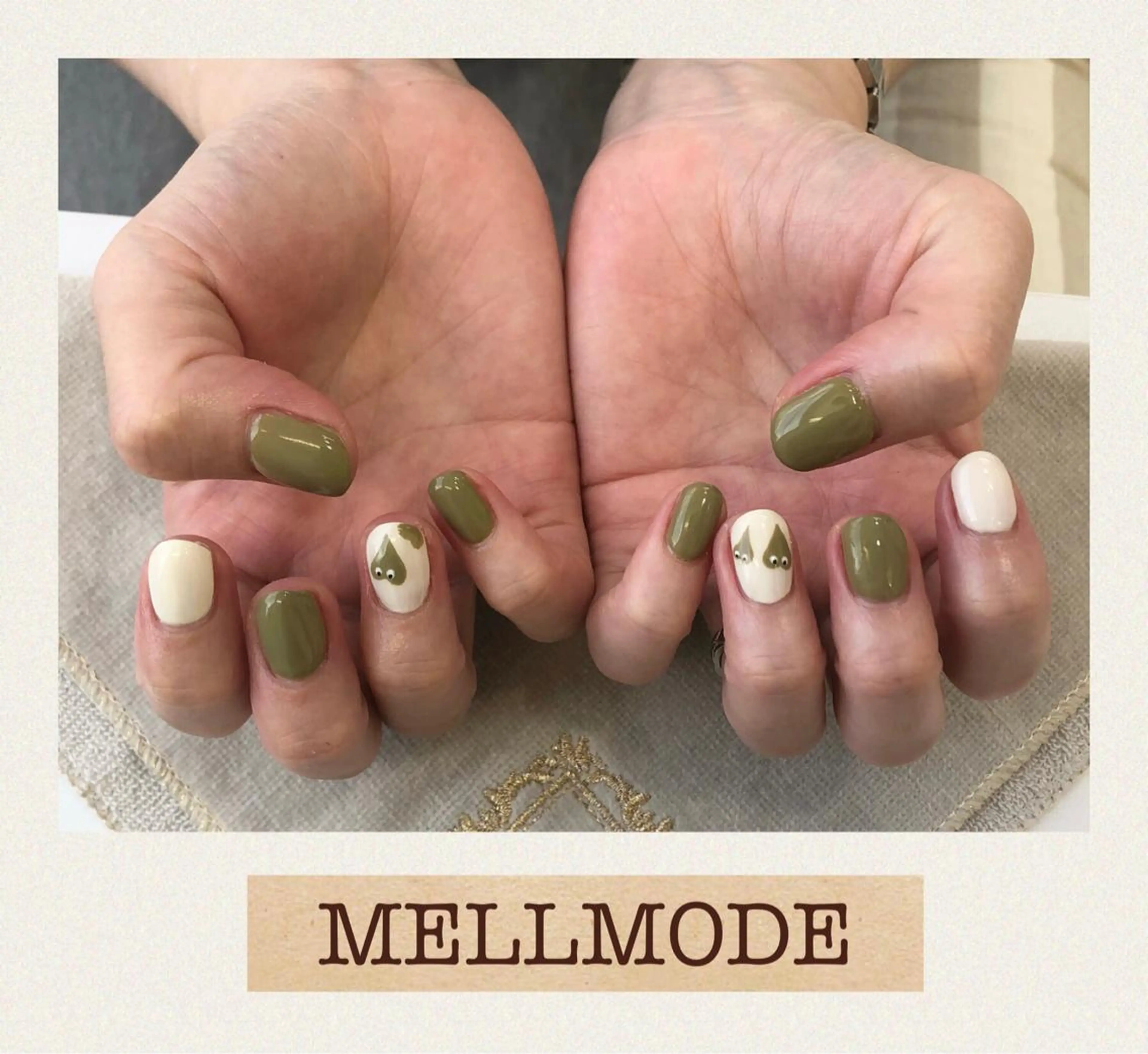 ネイル ハート ワンカラーネイル ホワイト MELLMODE所属・Nakano Kanaのネイルデザイン