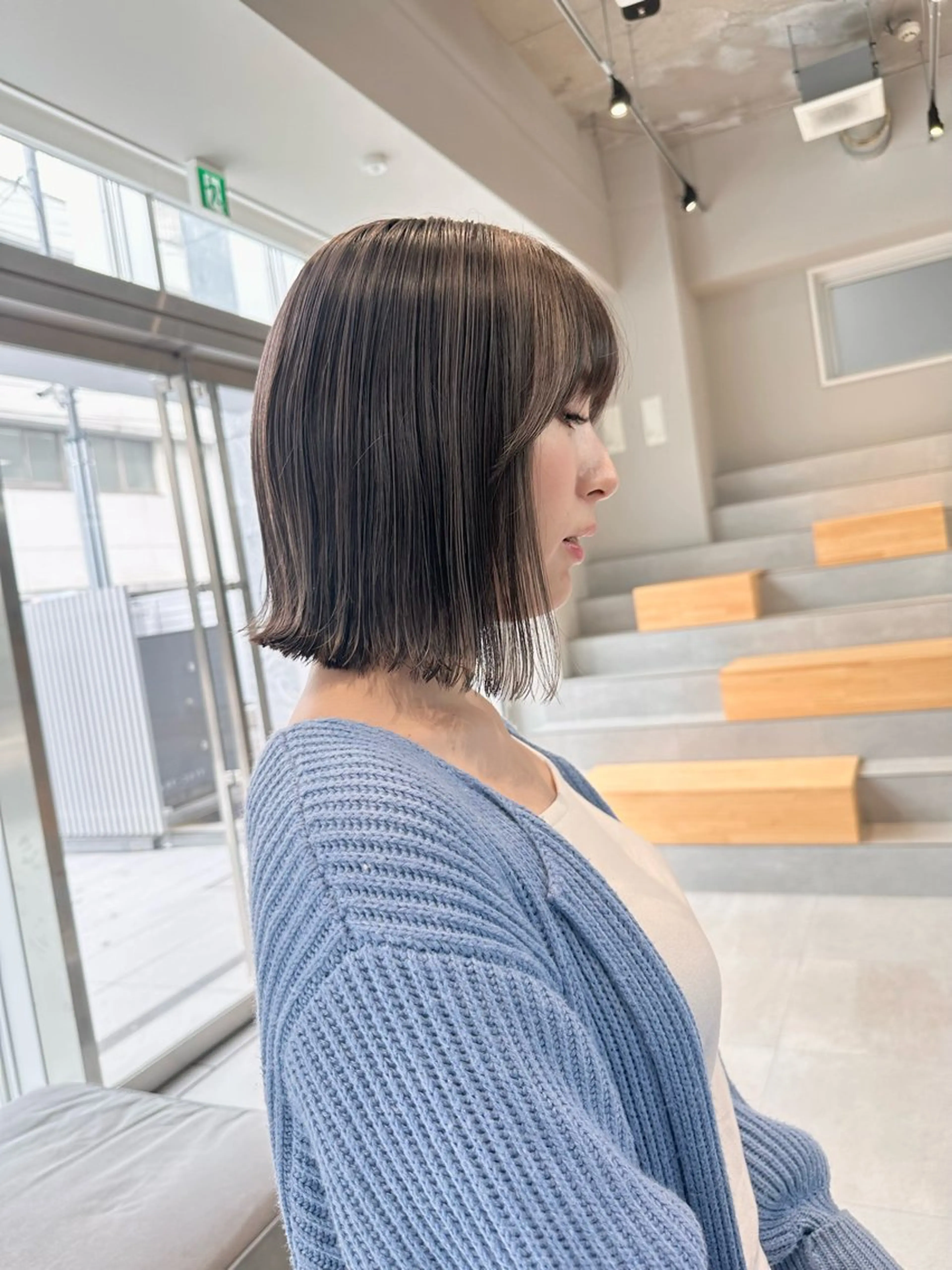 ミディアム カラー ハイライトカラー ボブ ハイライト 染谷 遥花のヘアスタイル