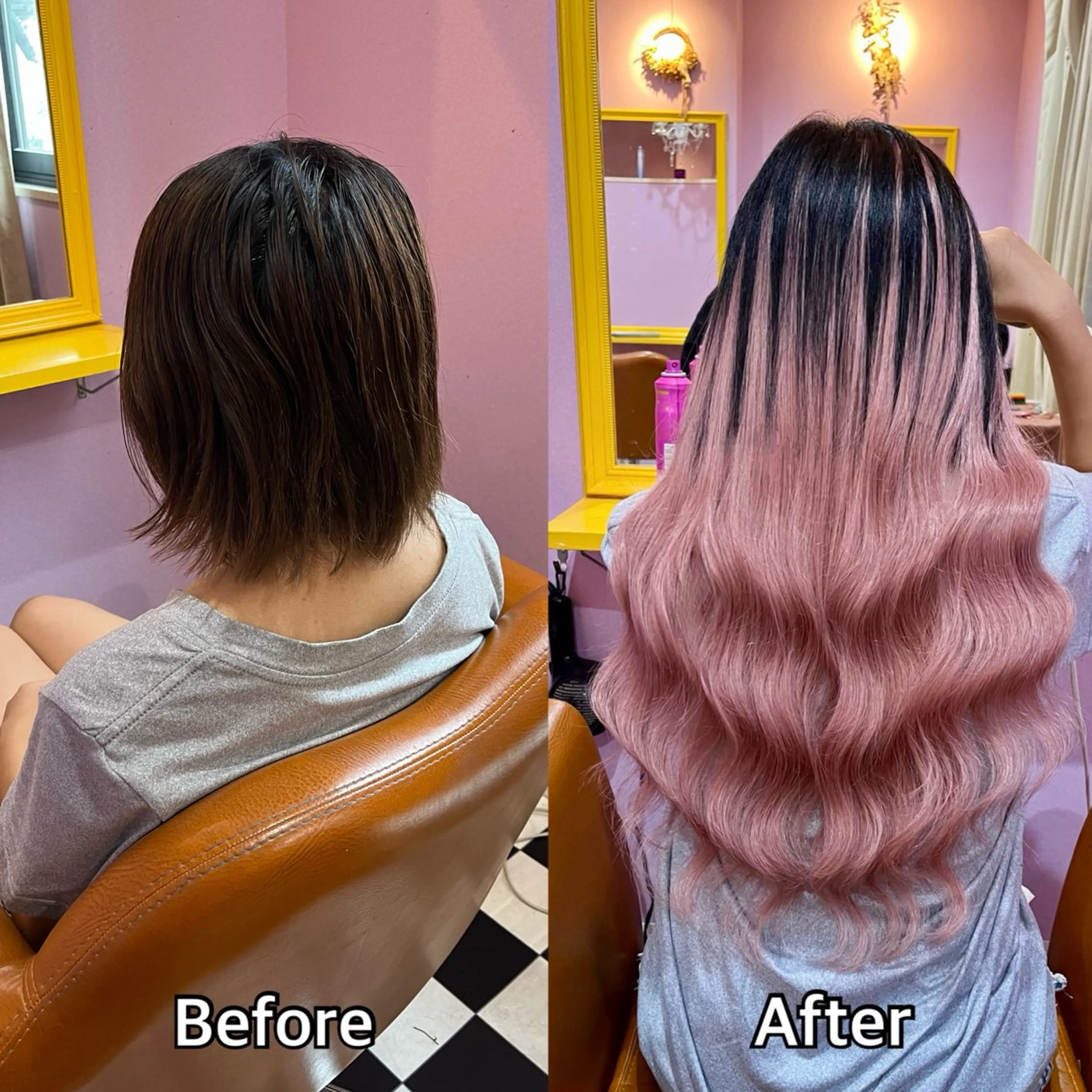 ロング シール＋ちび編み込み エクステ梅田🐨のヘアスタイル