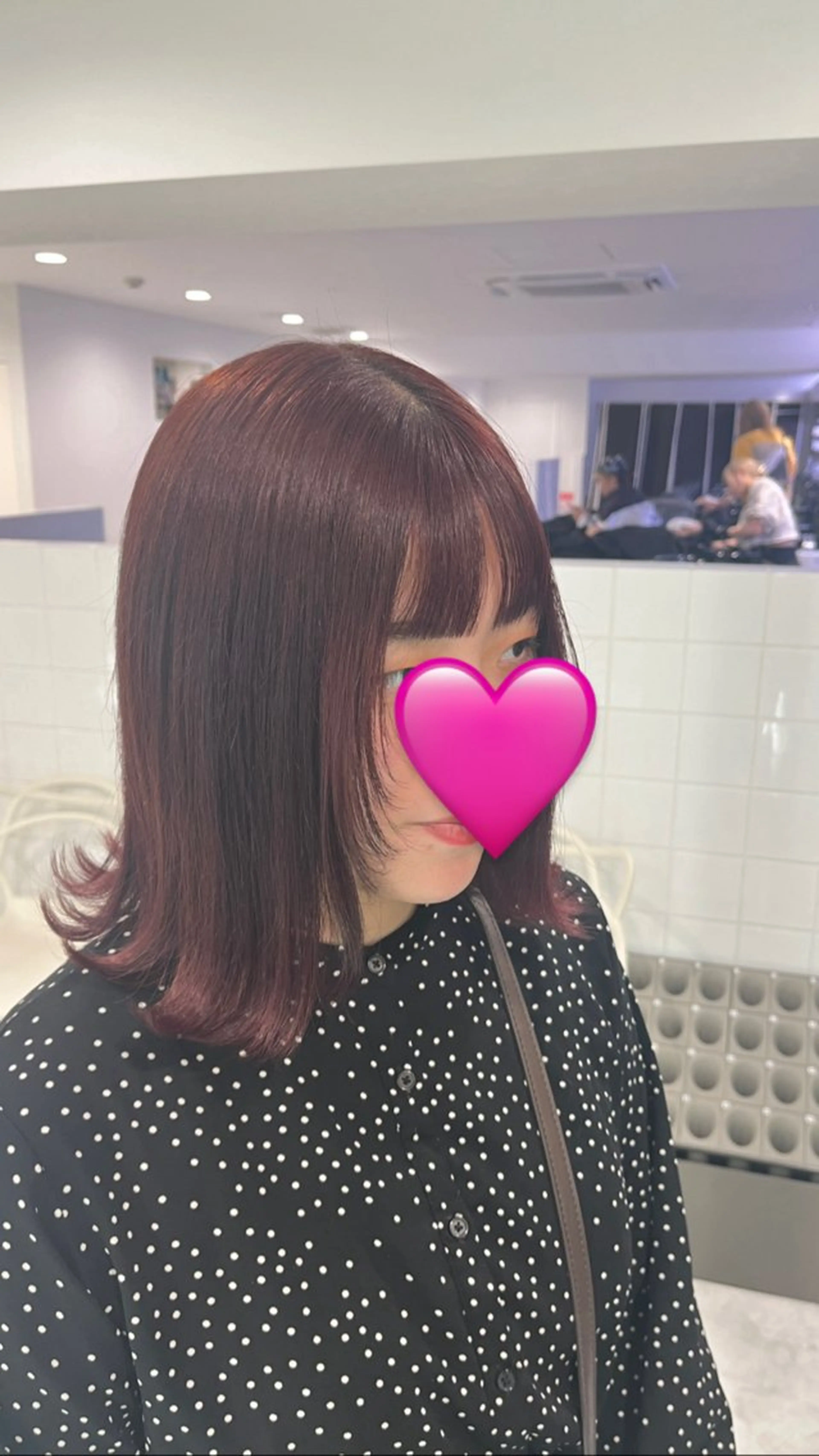 ミディアム カラー ボルドーカラー カット ヘアカラー トリートメント ヘアセット 🎀Girly艶髪カ ラー🎀Harukaのヘアスタイル