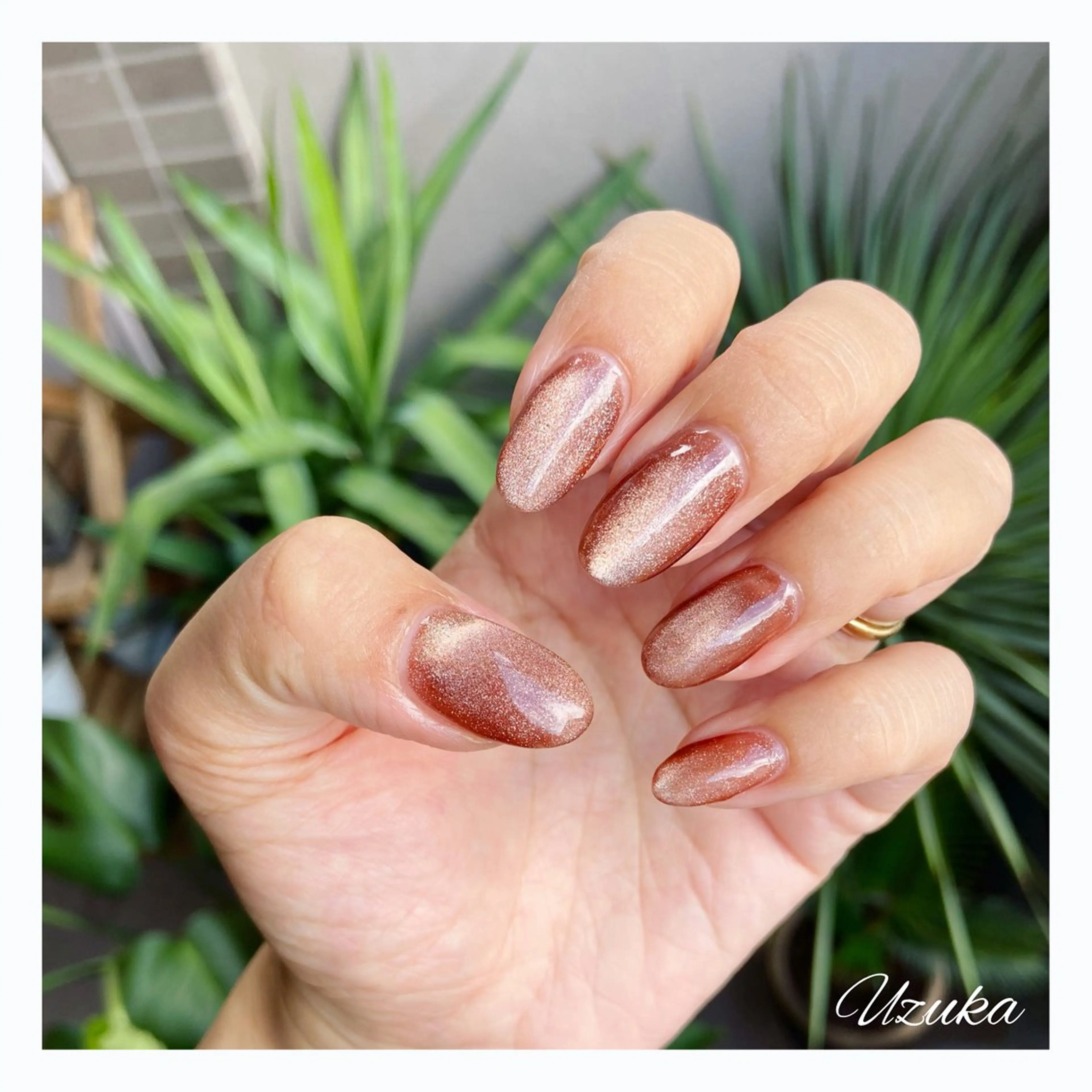 ネイル ブラウン マグネットネイル 【 enn 】 Uzuka Yukaのネイルデザイン