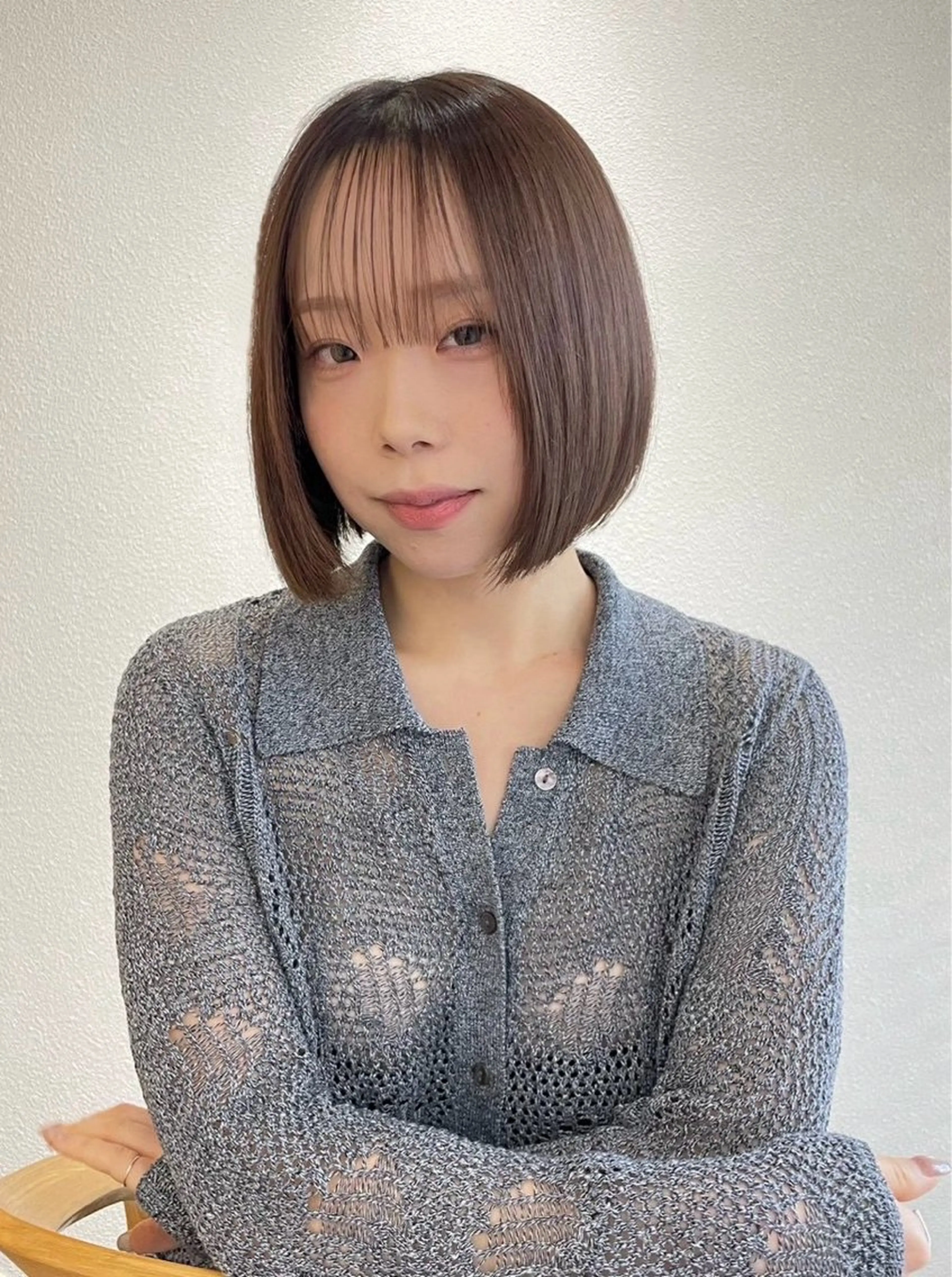 ショート 切りっぱなしボブ ボブ 縮毛矯正 縮毛矯正 藤村 将士のヘアスタイル