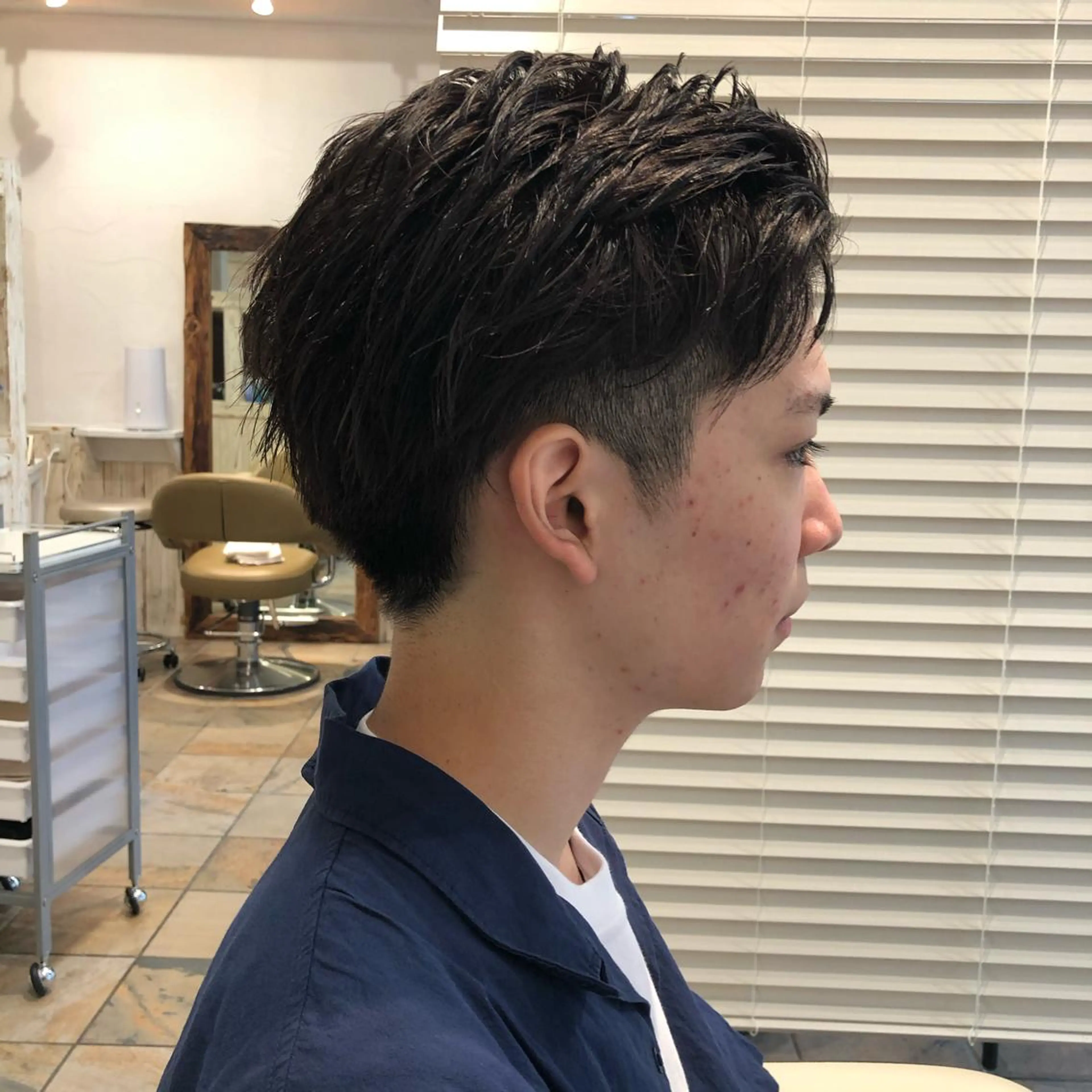 ショート カラー パーマ メンズ カット ヘアカラー メンズサロン💈 吉岡陽【中野】のヘアスタイル
