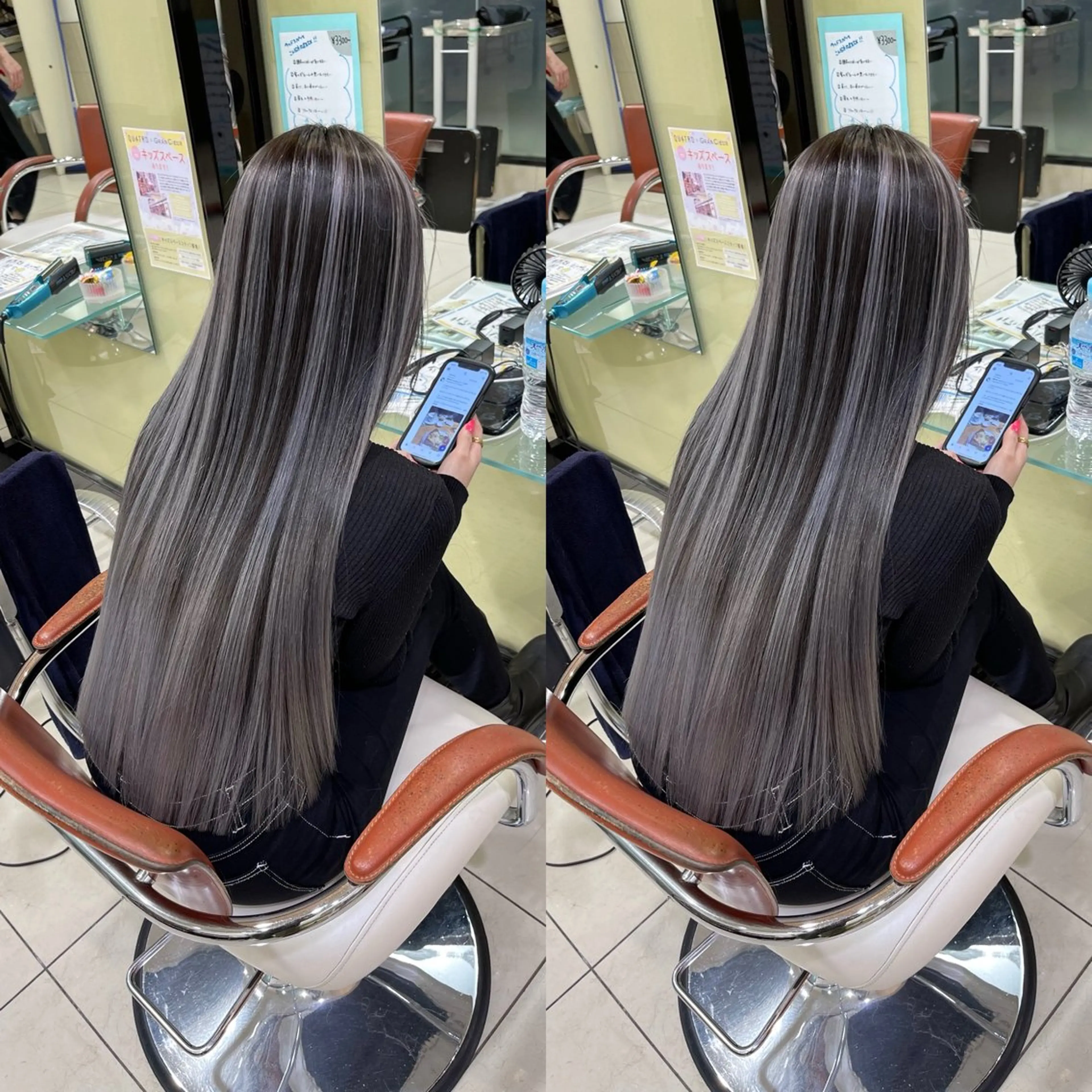 ロング ヘアカラー トリートメント Y Uのヘアスタイル