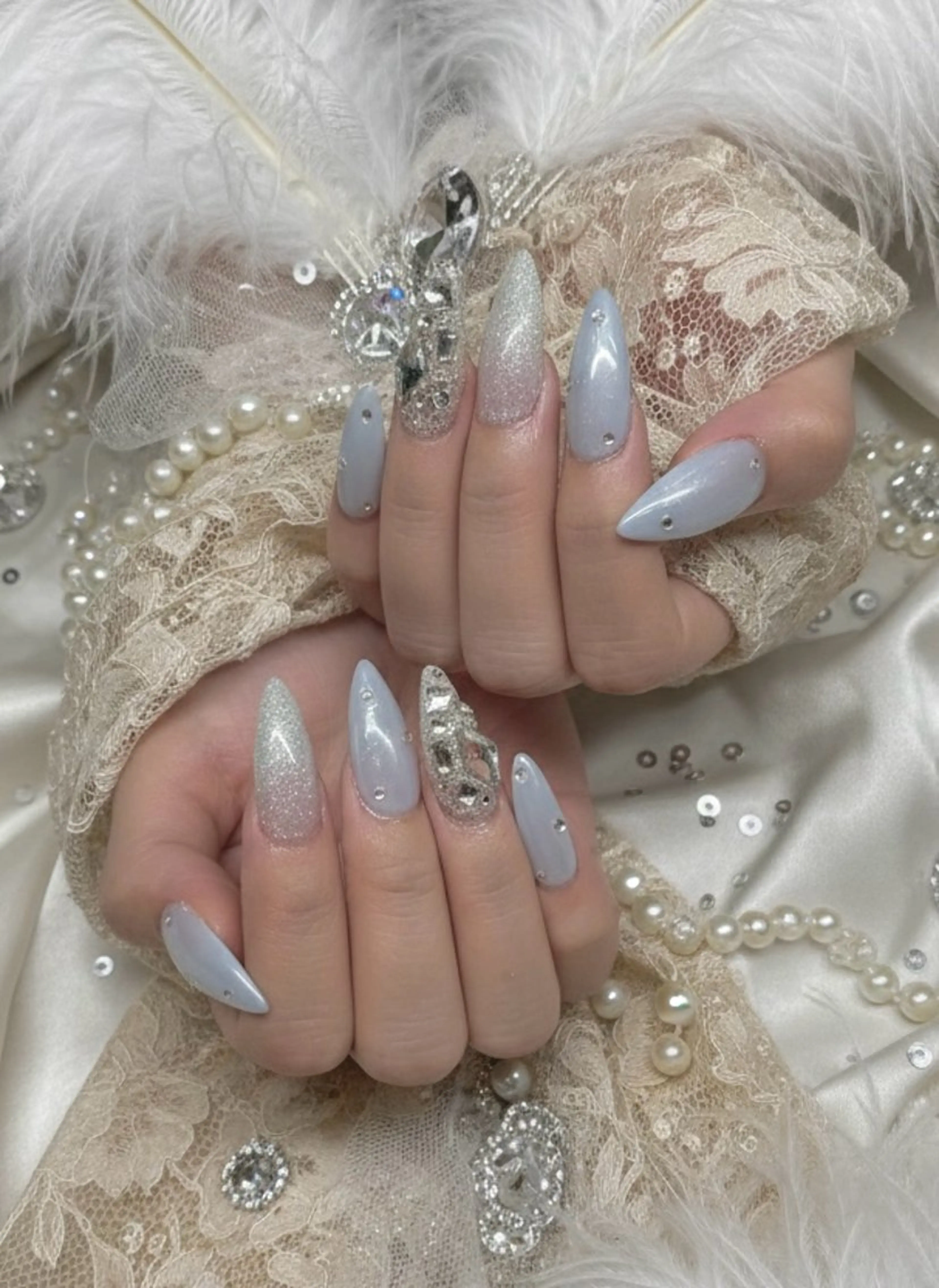 ネイル ミラーネイル ホワイト ハンドネイル TUNEHA堂 (当日予約大歓迎)のネイルデザイン