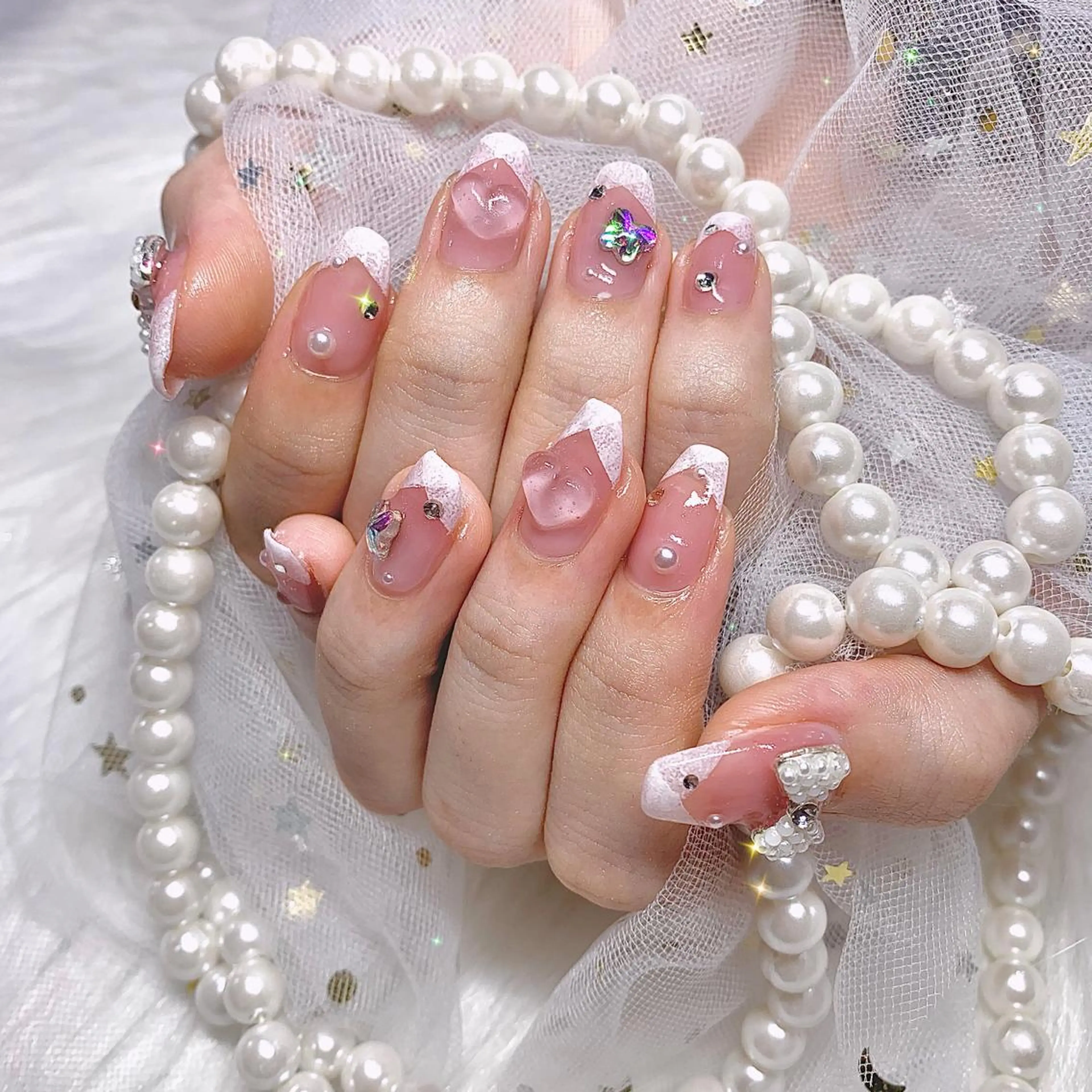 ネイル フレンチネイル 韓国ネイル élu by Noriko 前原のネイルデザイン