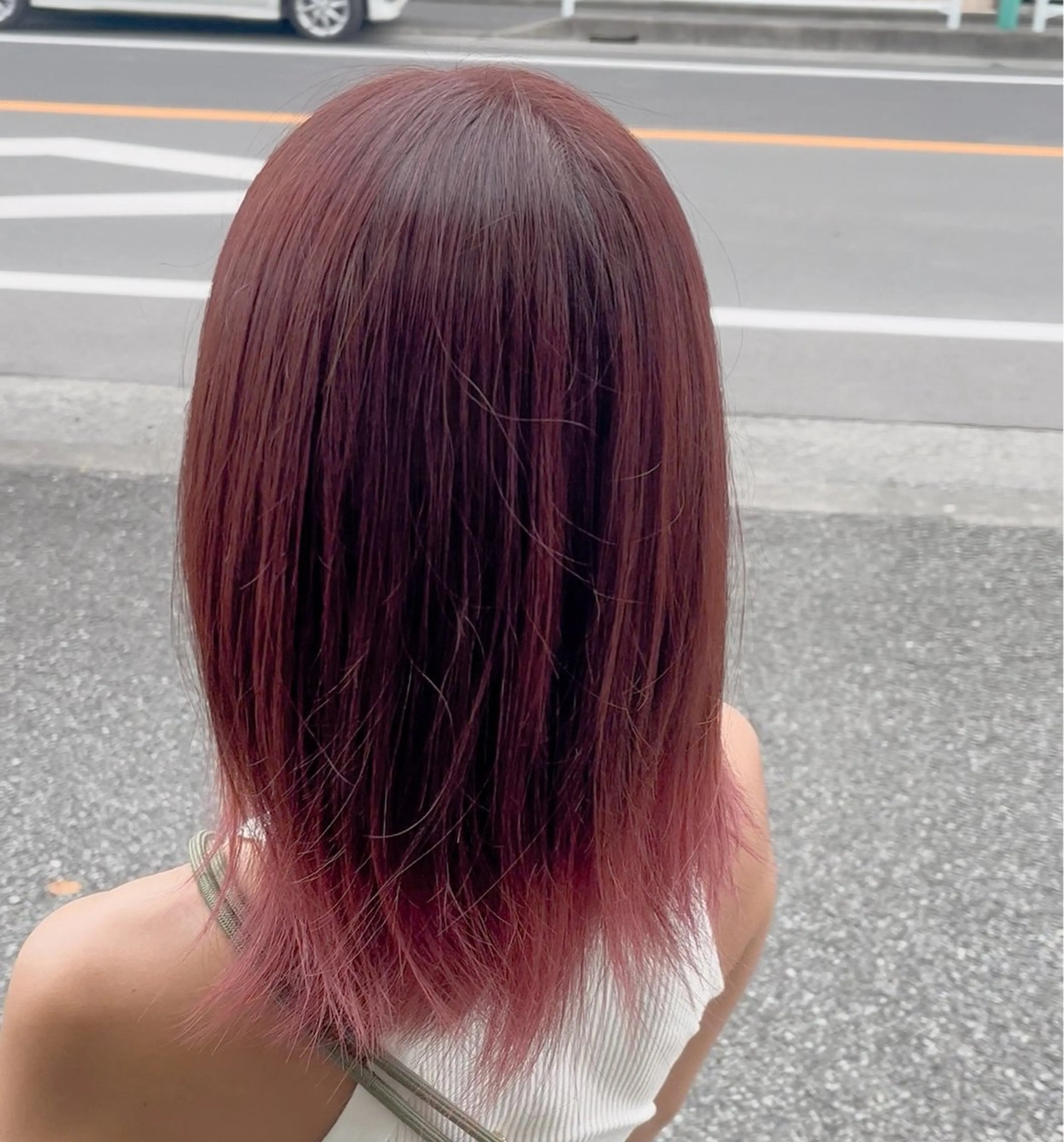 ミディアム ヘアカラー 暖色🍒艶カラー✨️ コウセイのヘアスタイル