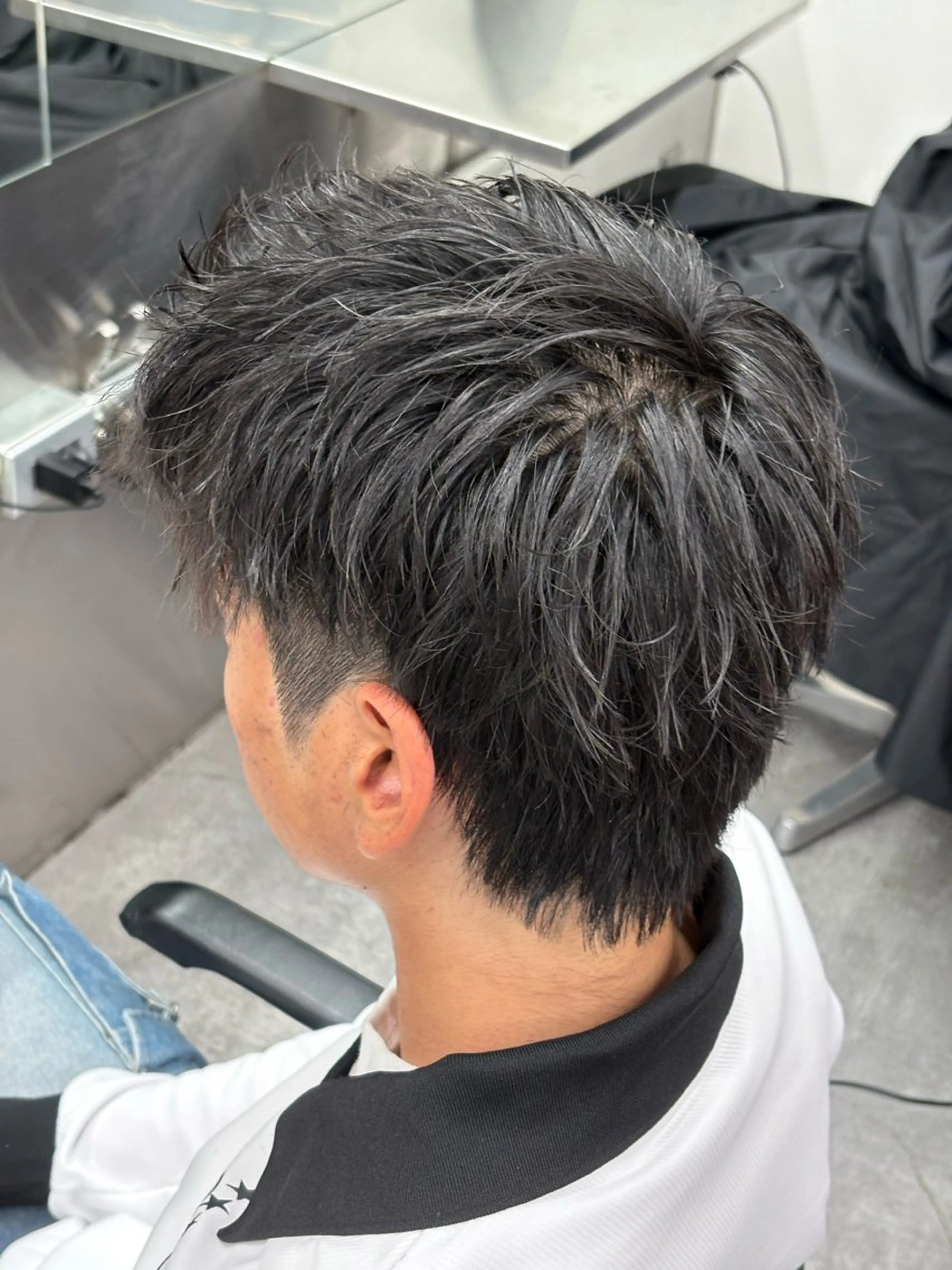 ショート カラー パーマ メンズ カット ヘアセット メンズパーマ特化 🔥韓国ヘア職人🔥のヘアスタイル