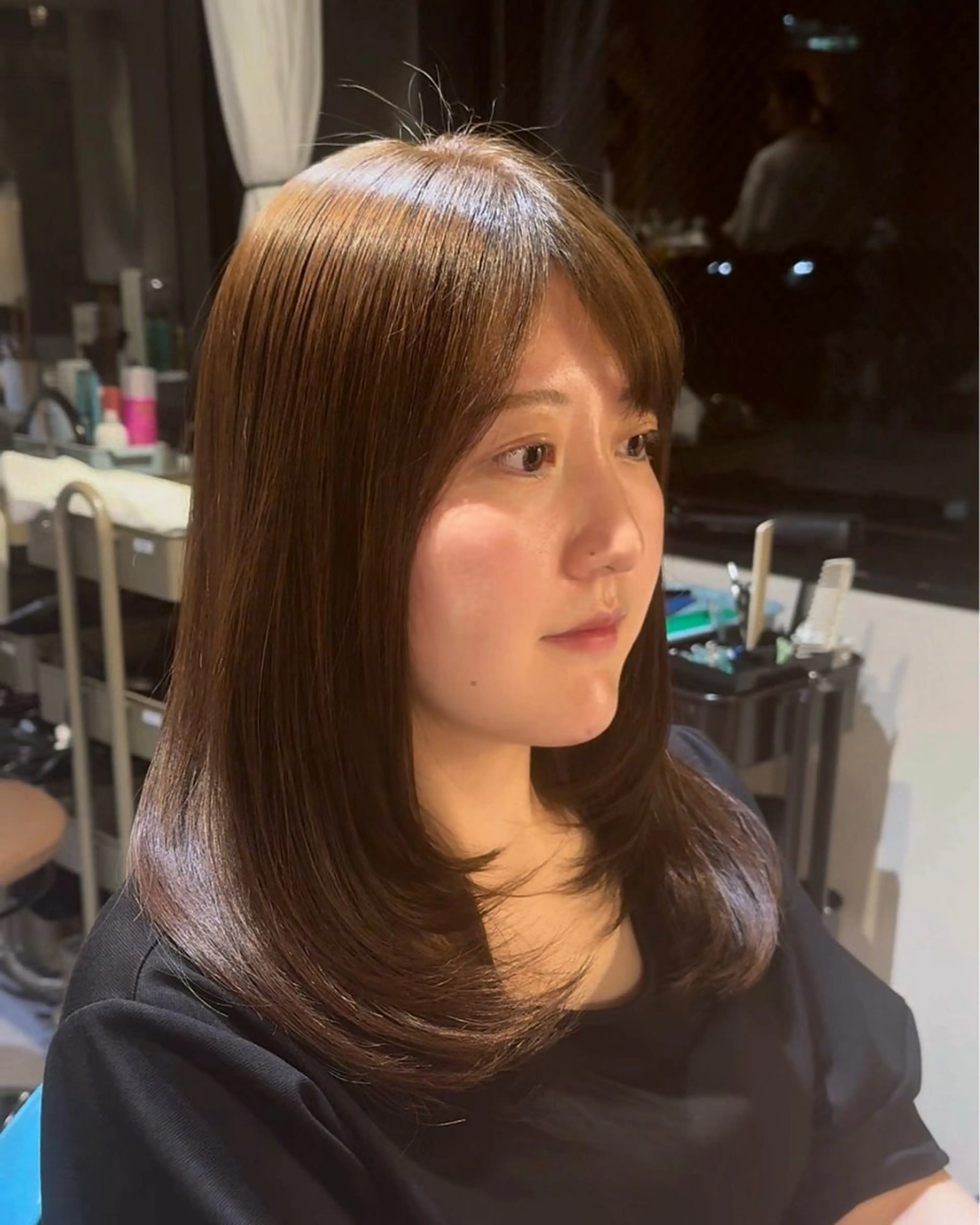 セミロング カラー レイヤーカット 髪質改善/美髪/矯正 専門【西梅田】ぺーのヘアスタイル