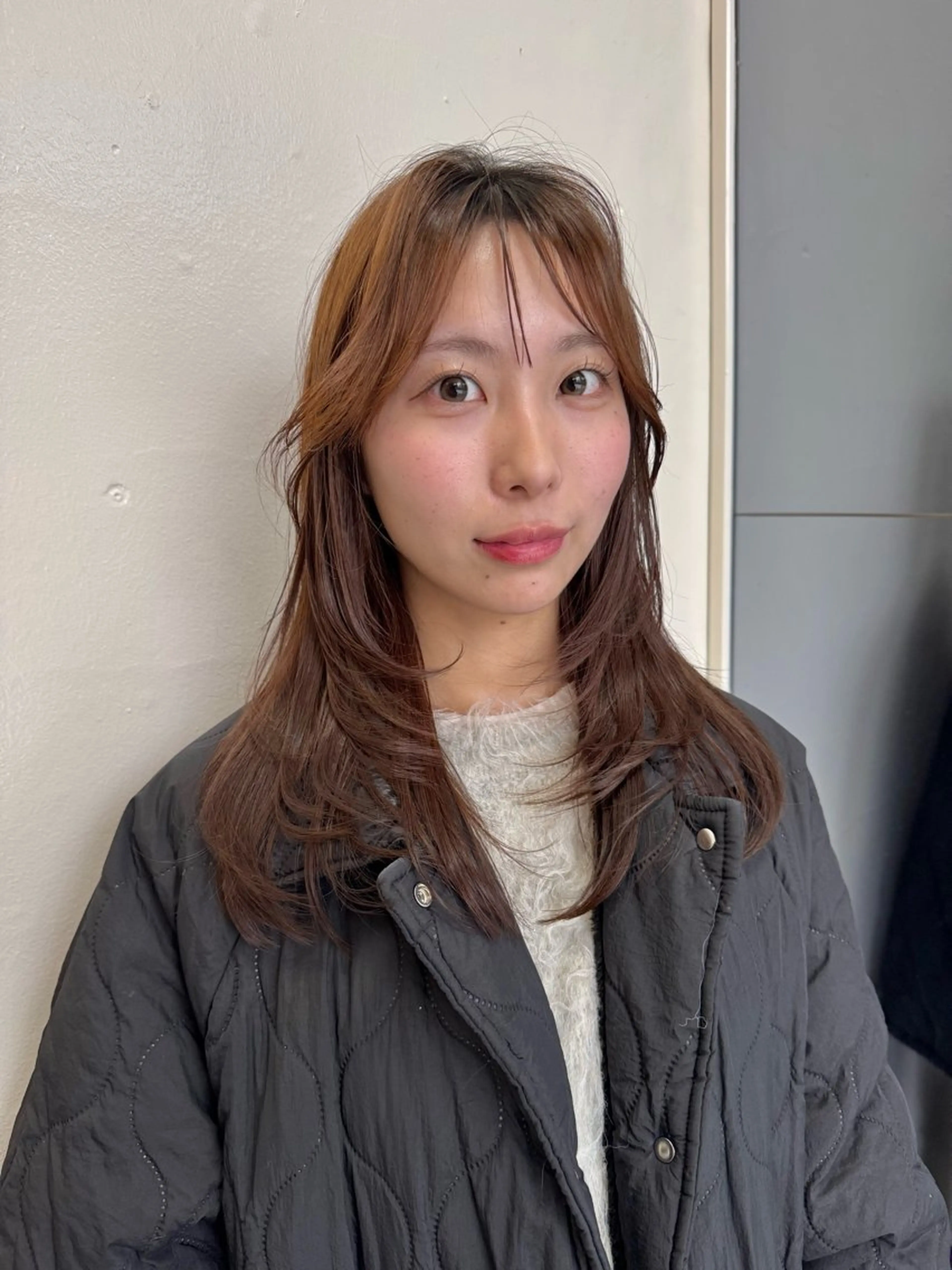 セミロング カット ヘアカラー トリートメント ブリーチなしWカラー レイヤー/KOHNOのヘアスタイル