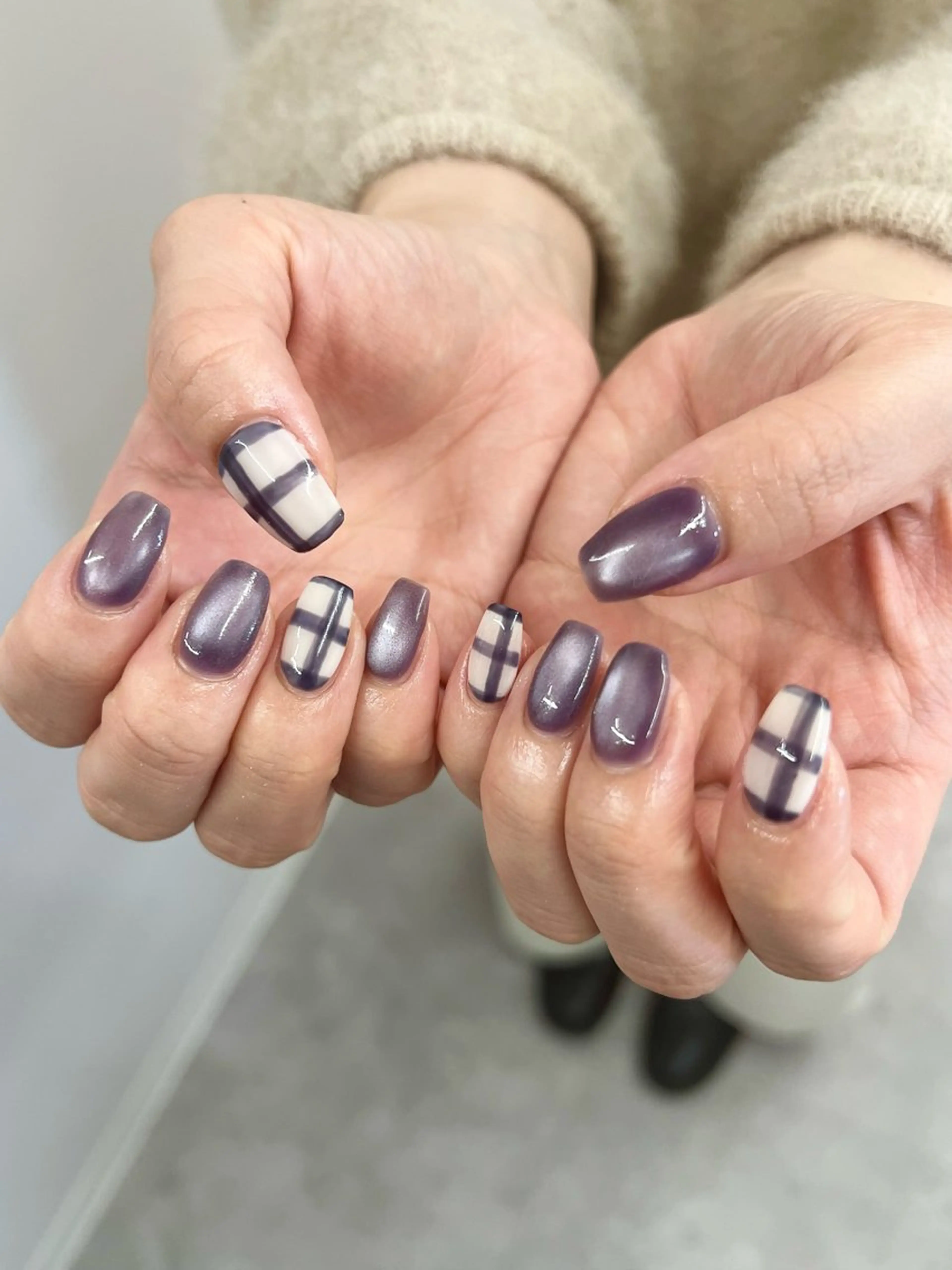 ネイル ジェルネイル マグネットネイル ネイビー ニュアンスネイル パラジェル ハンドネイル ハンドケア Bana_ Nailのその他イメージ
