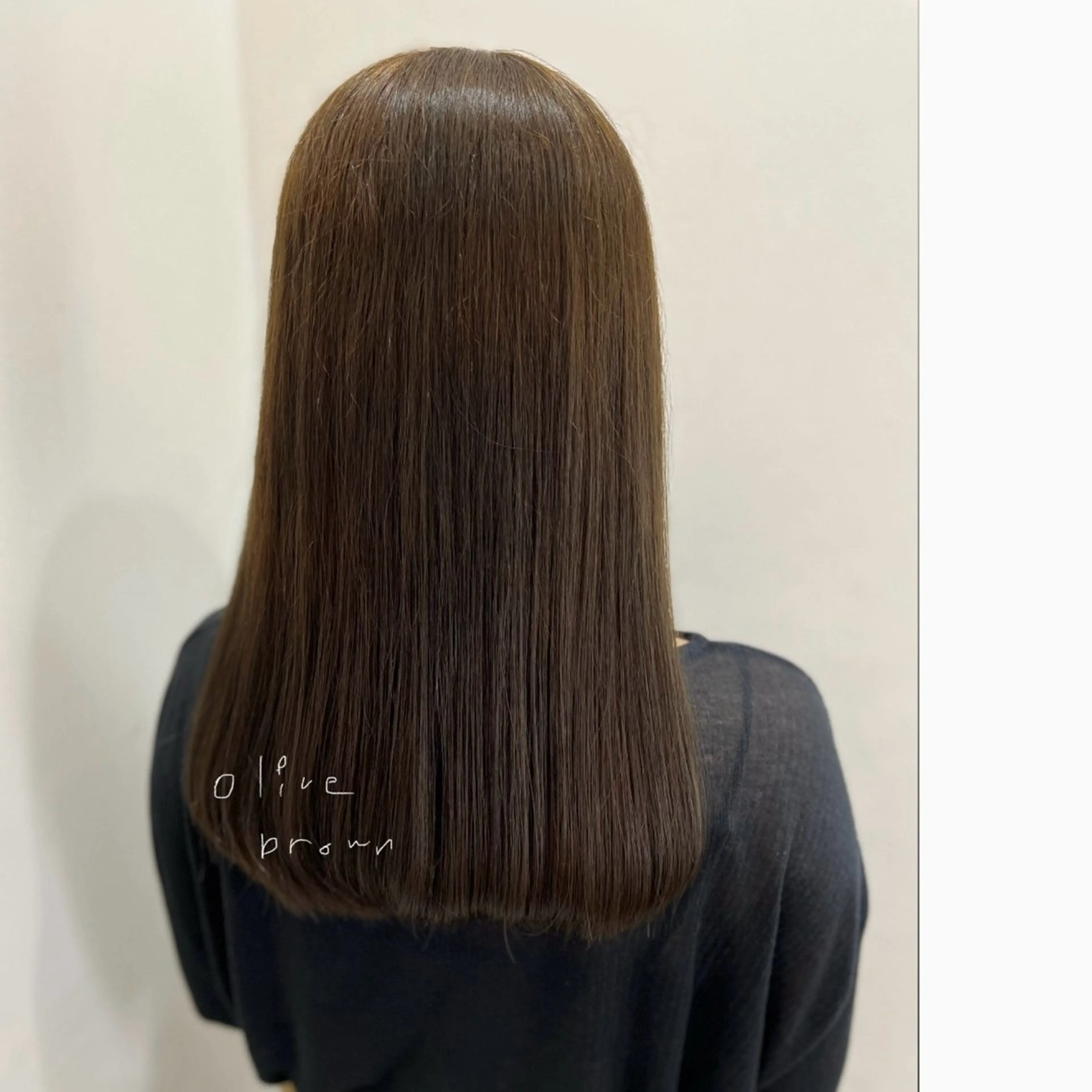 ロング カラー ベージュカラー ダブルカラー オリーブベージュ オリーブカラー Luana .Rioneのマツエク・マツパデザイン