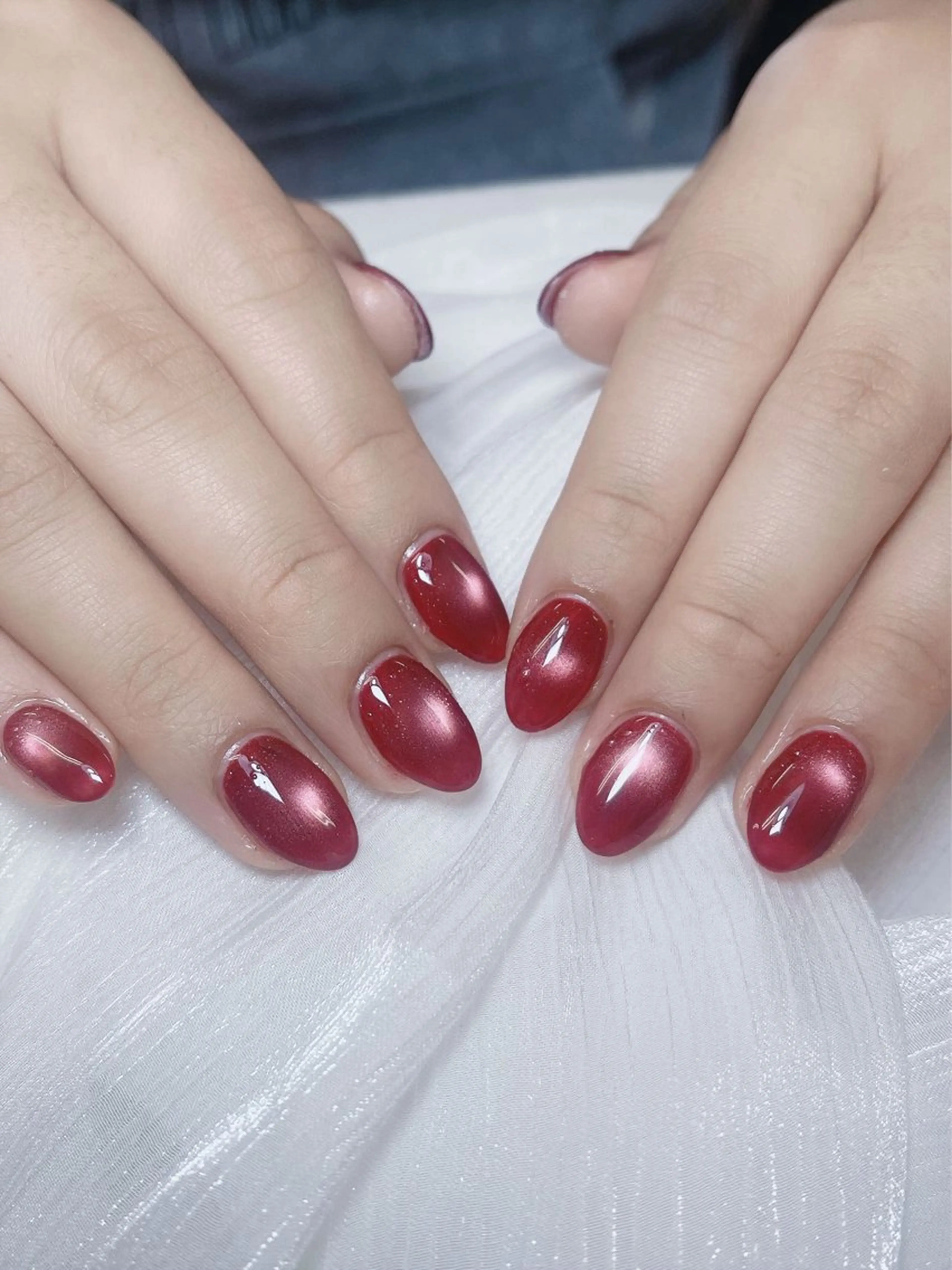 ネイル チークネイル 成人式 フレンチネイル グラデーション 氷ネイル・うるうるネイル ハンドネイル DUO MI所属・キ キnailのネイルデザイン