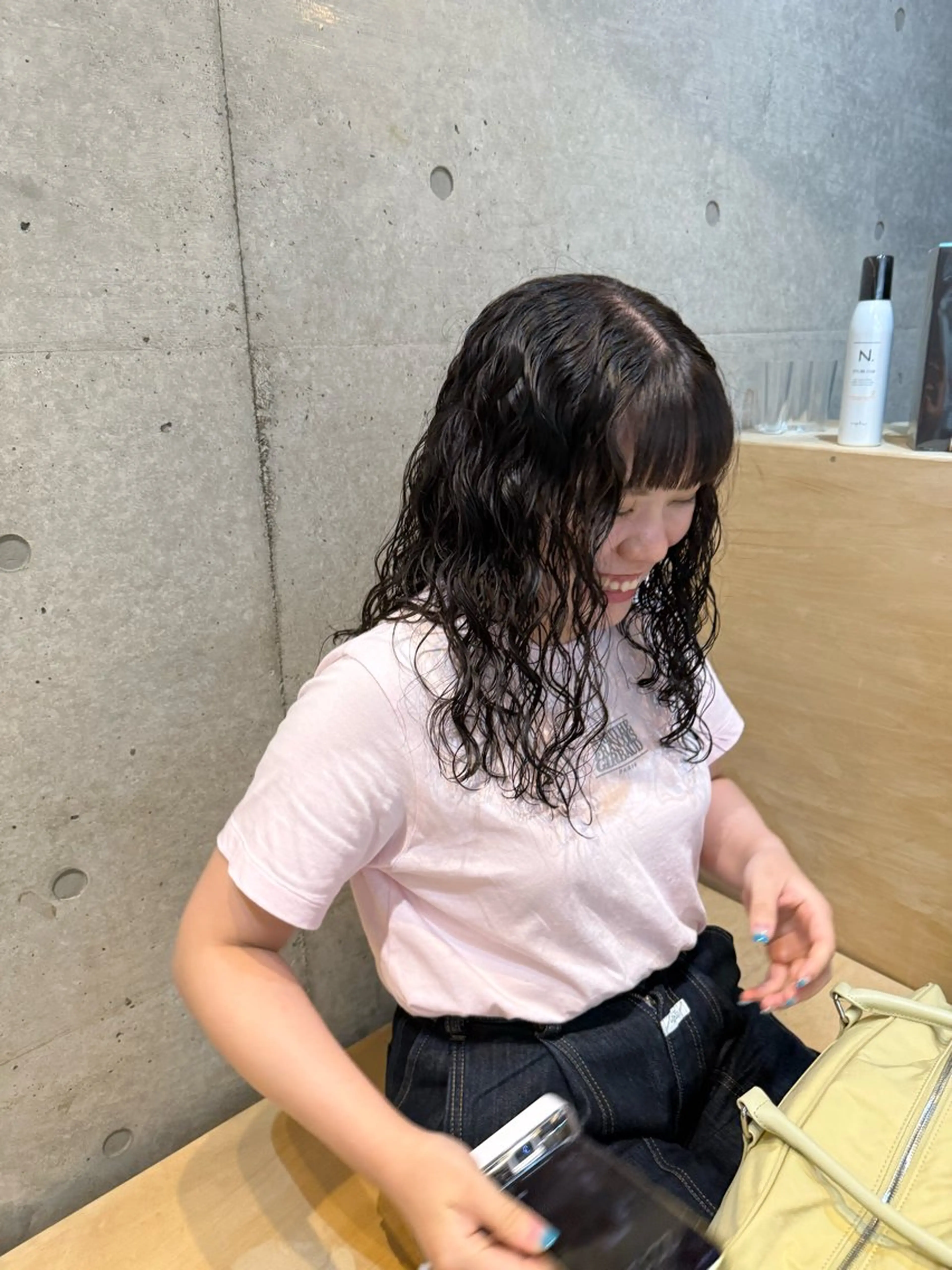 セミロング デジタルパーマ ウェーブパーマ/神野のヘアスタイル