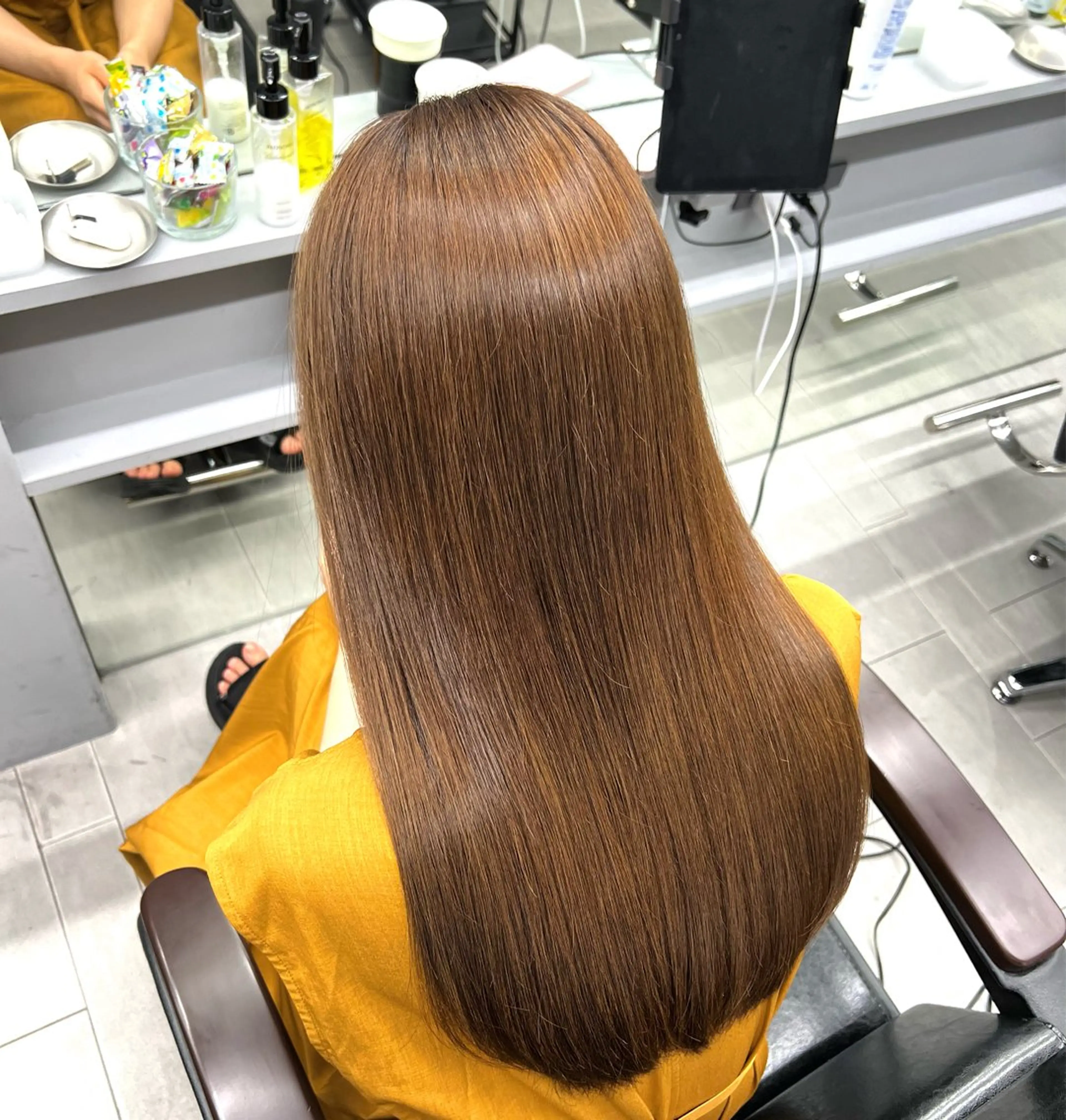 セミロング カラー カット 縮毛矯正 新宿/髪質改善 /透け感/Sotaのヘアスタイル