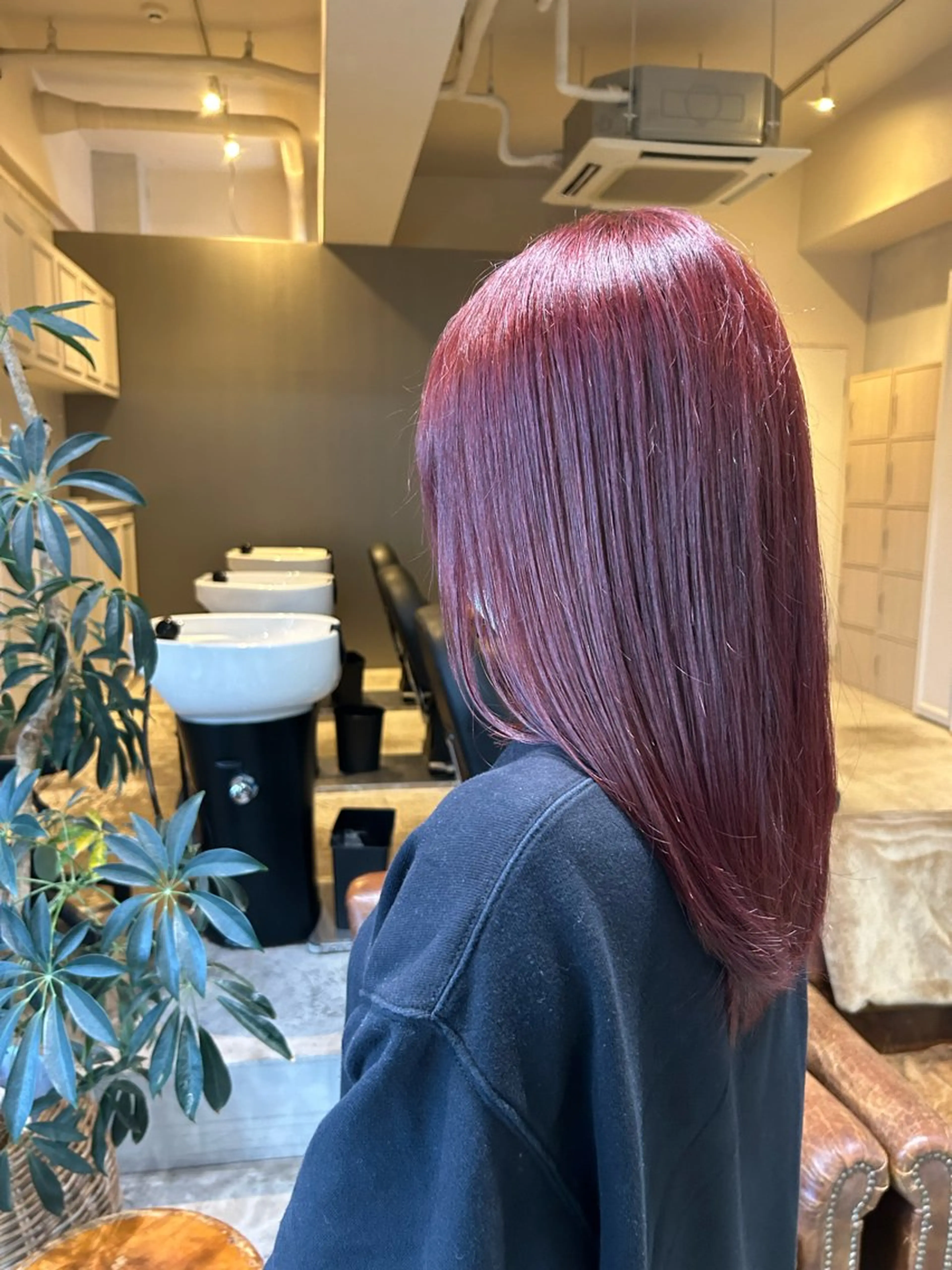 ロング カラー カット ヘアカラー トリートメント 髪質改善×ハイトーン レイヤー天神美容室のヘアスタイル