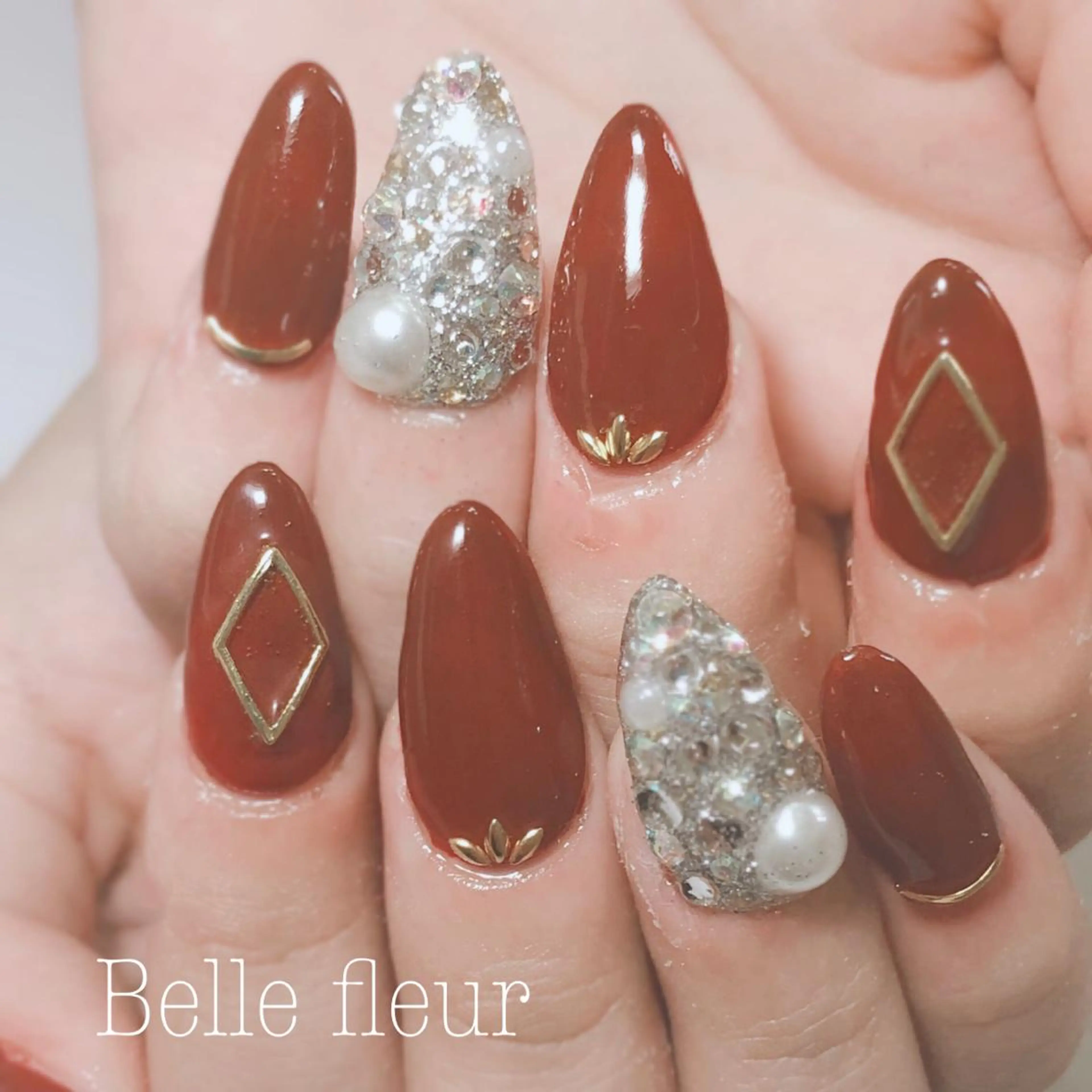 セミロング ネイル Belle fleurのネイルデザイン