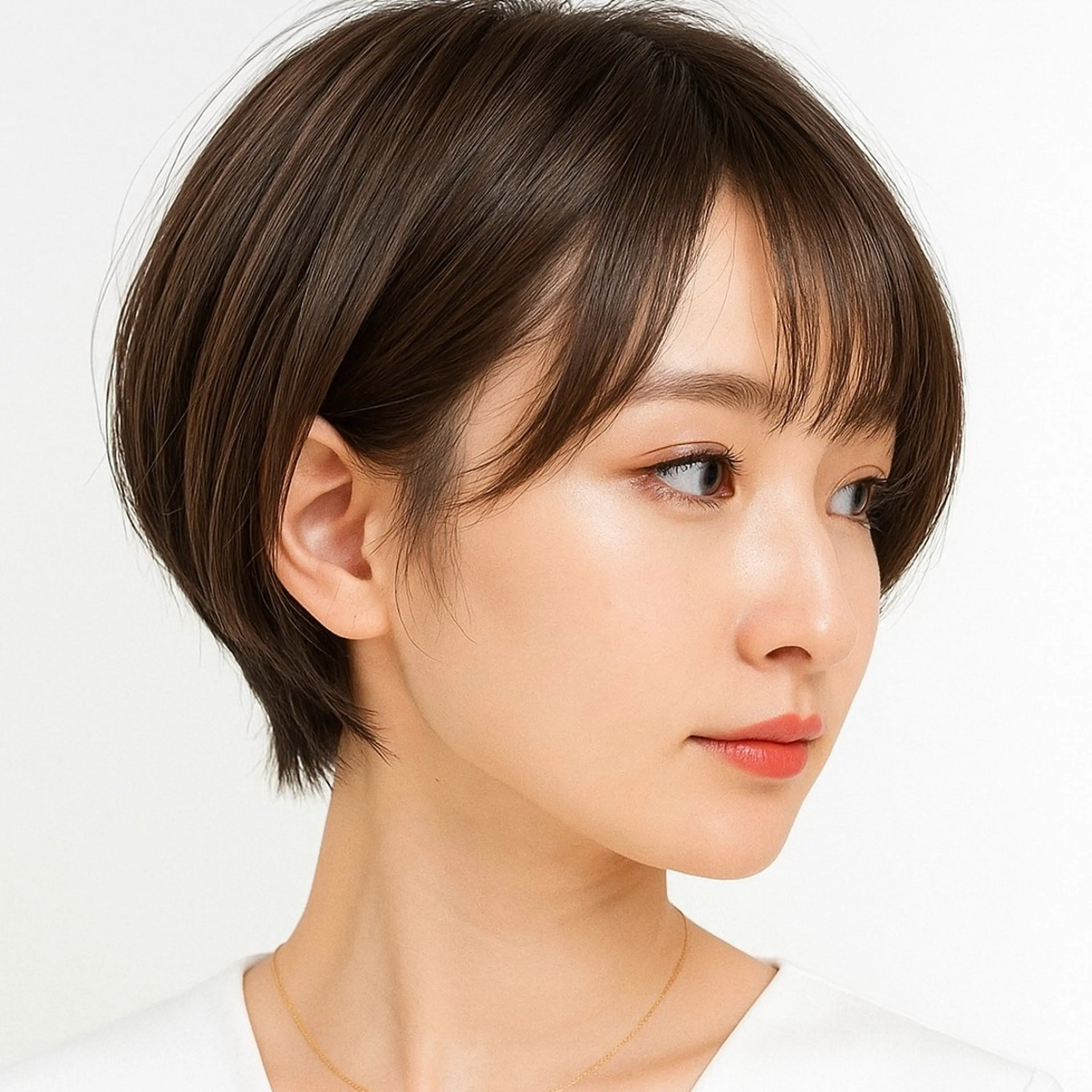 ショート カラー パーマ 切りっぱなしボブ 前下がりボブ ショートボブ 丸みショート 透明感カラー カット ヘアカラー トリートメント Gain KAKKY 千種/池下駅3分のヘアスタイル