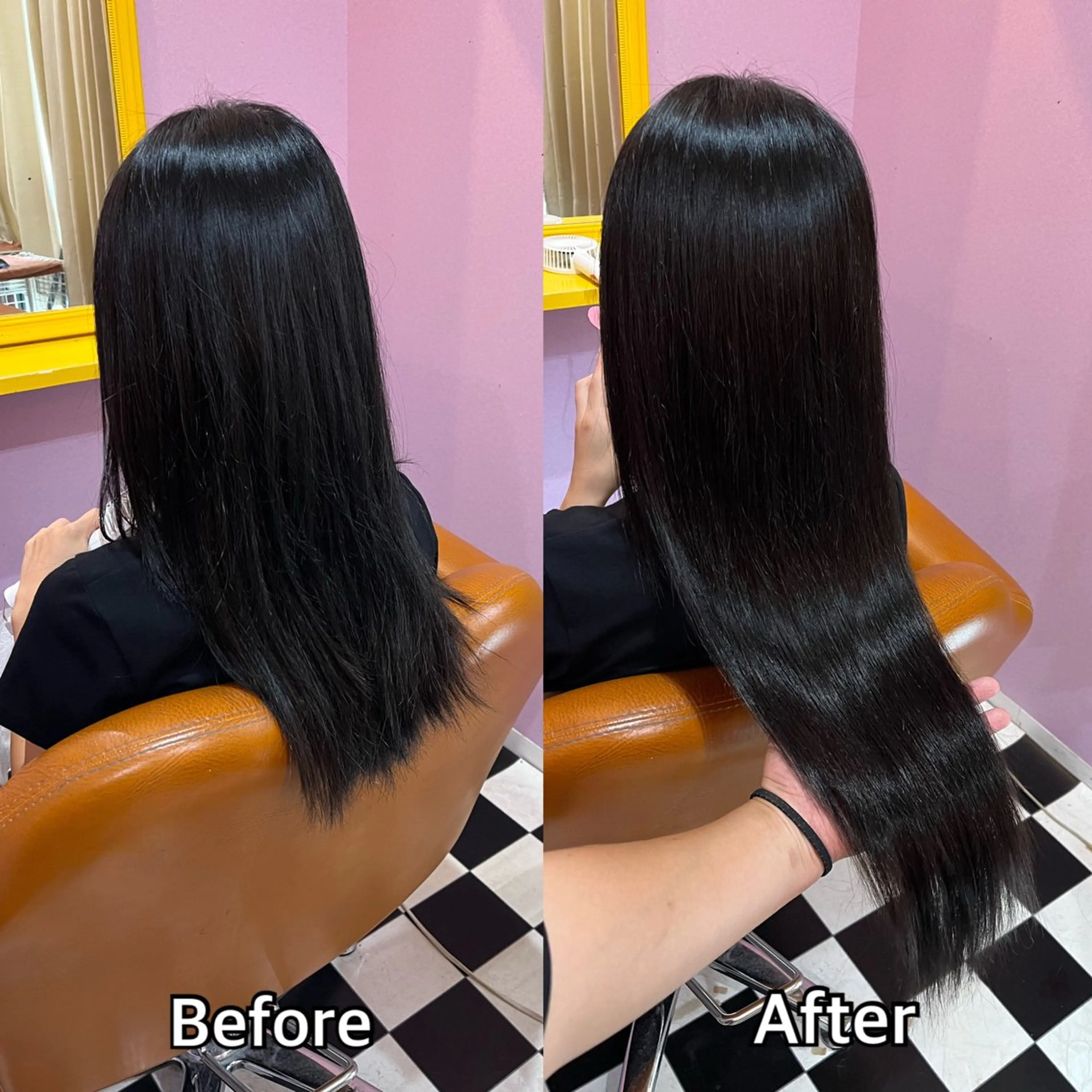 ロング エクステ シール＋ちび編み込み エクステ梅田🐨のヘアスタイル