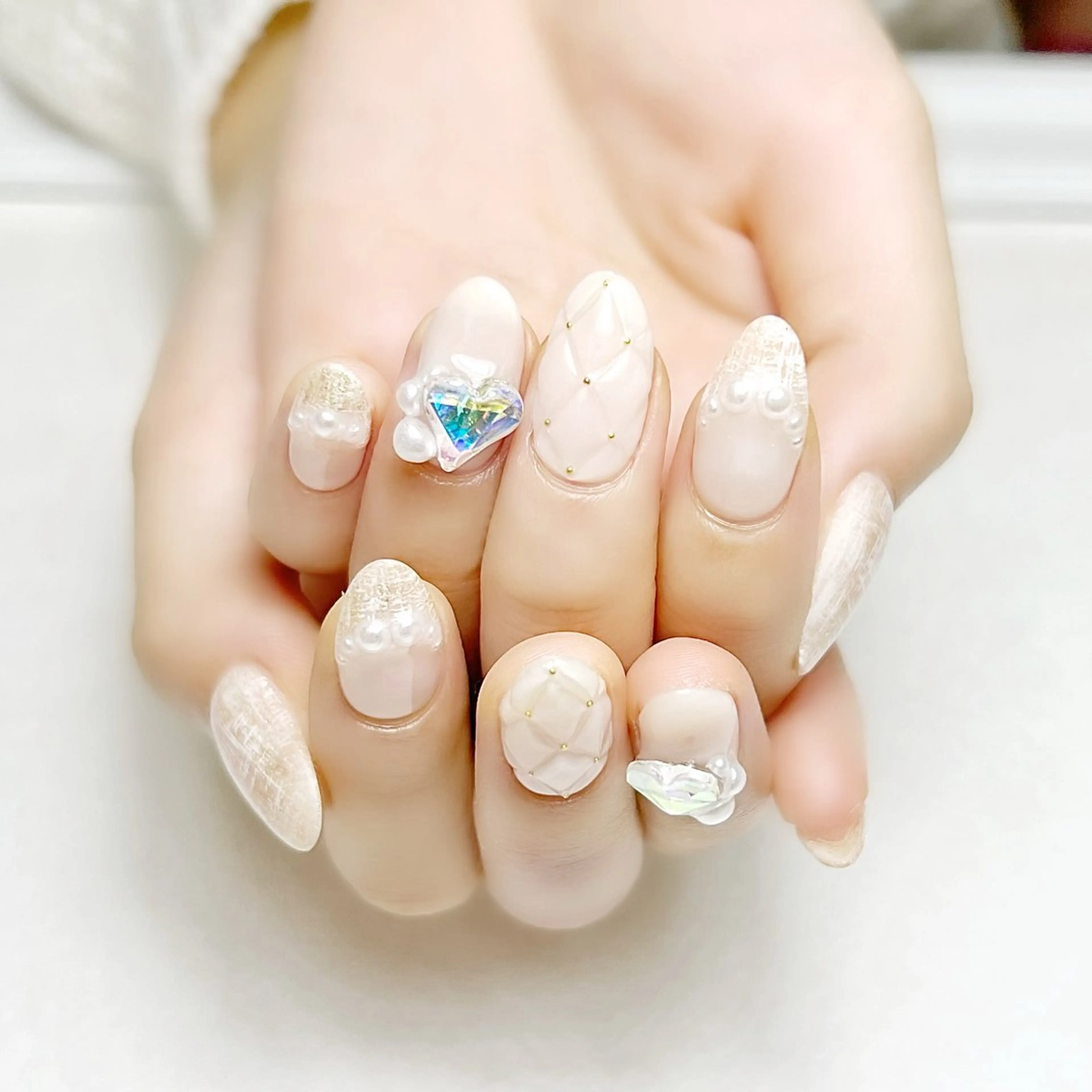 ネイル ガーリー 韓国ネイル ラメ(グリッター) ツイードネイル ワンホンネイル rouse nail RISATOのネイルデザイン