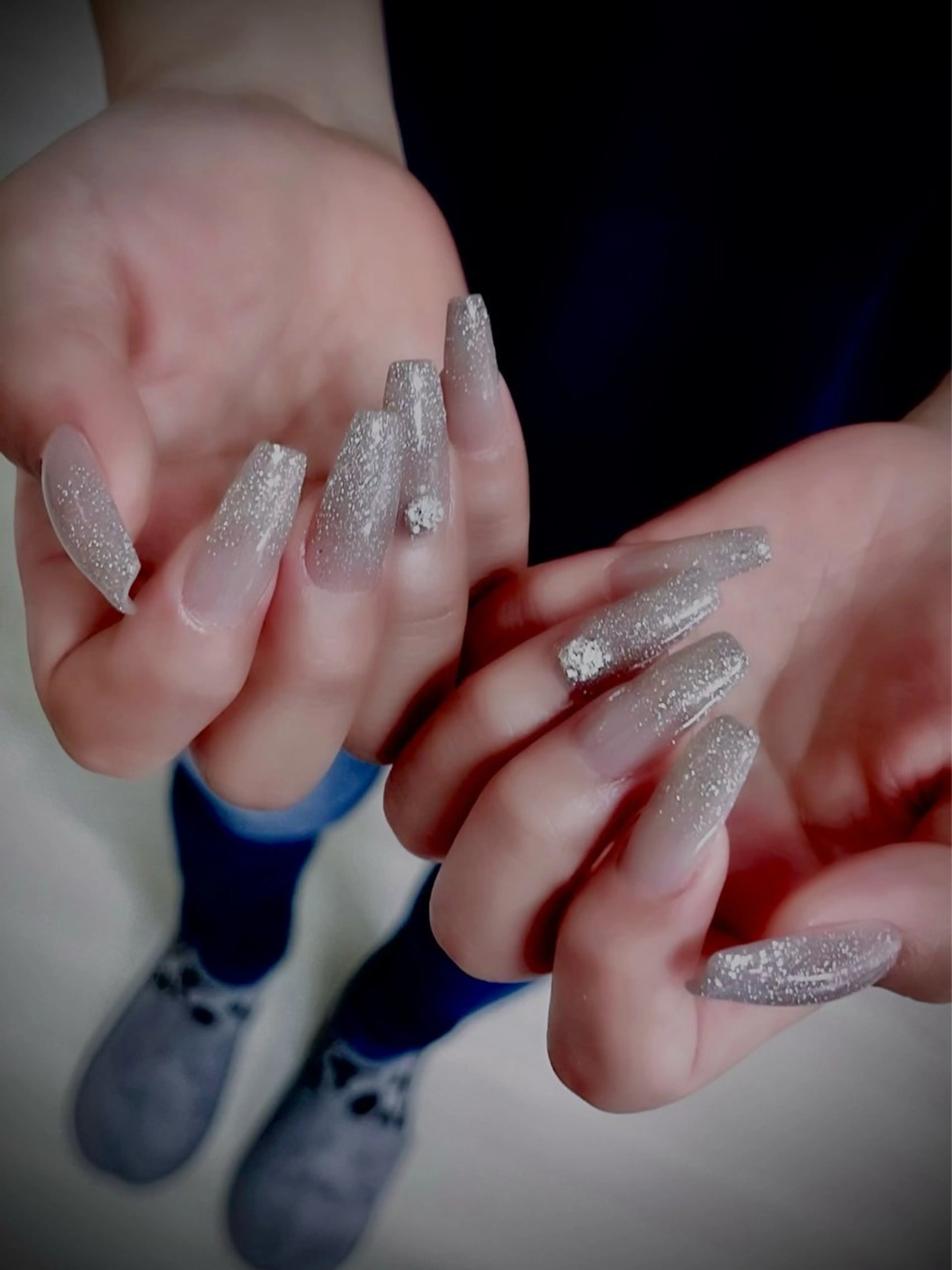 ネイル キラキラネイル マグネットネイル ワンカラーネイル スカルプネイル ワンホンネイル nine.🦋 YUKOのネイルデザイン