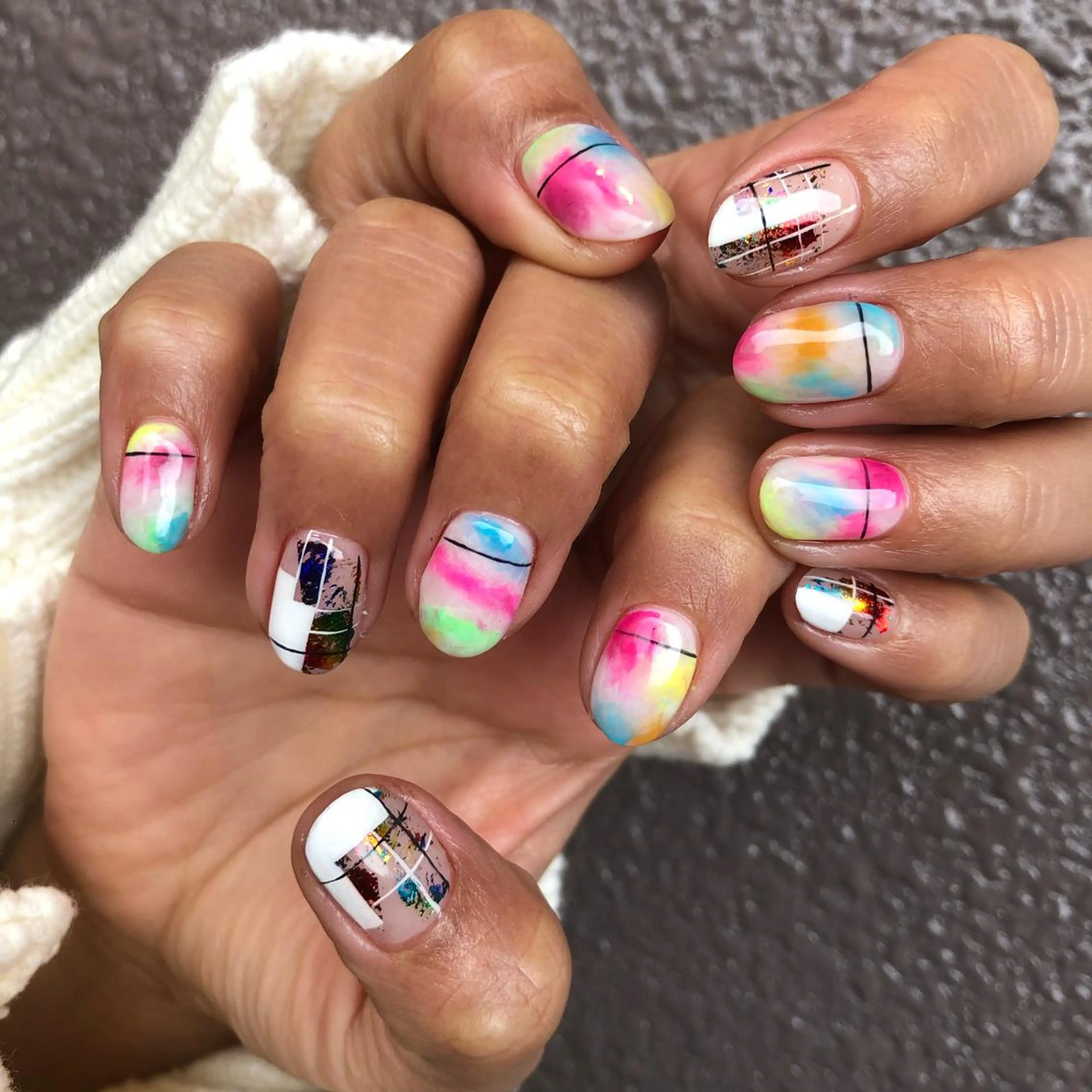 ロング カラー ヘアアレンジ キッズ ネイル マツエク・マツパ 福田 加奈のネイルデザイン