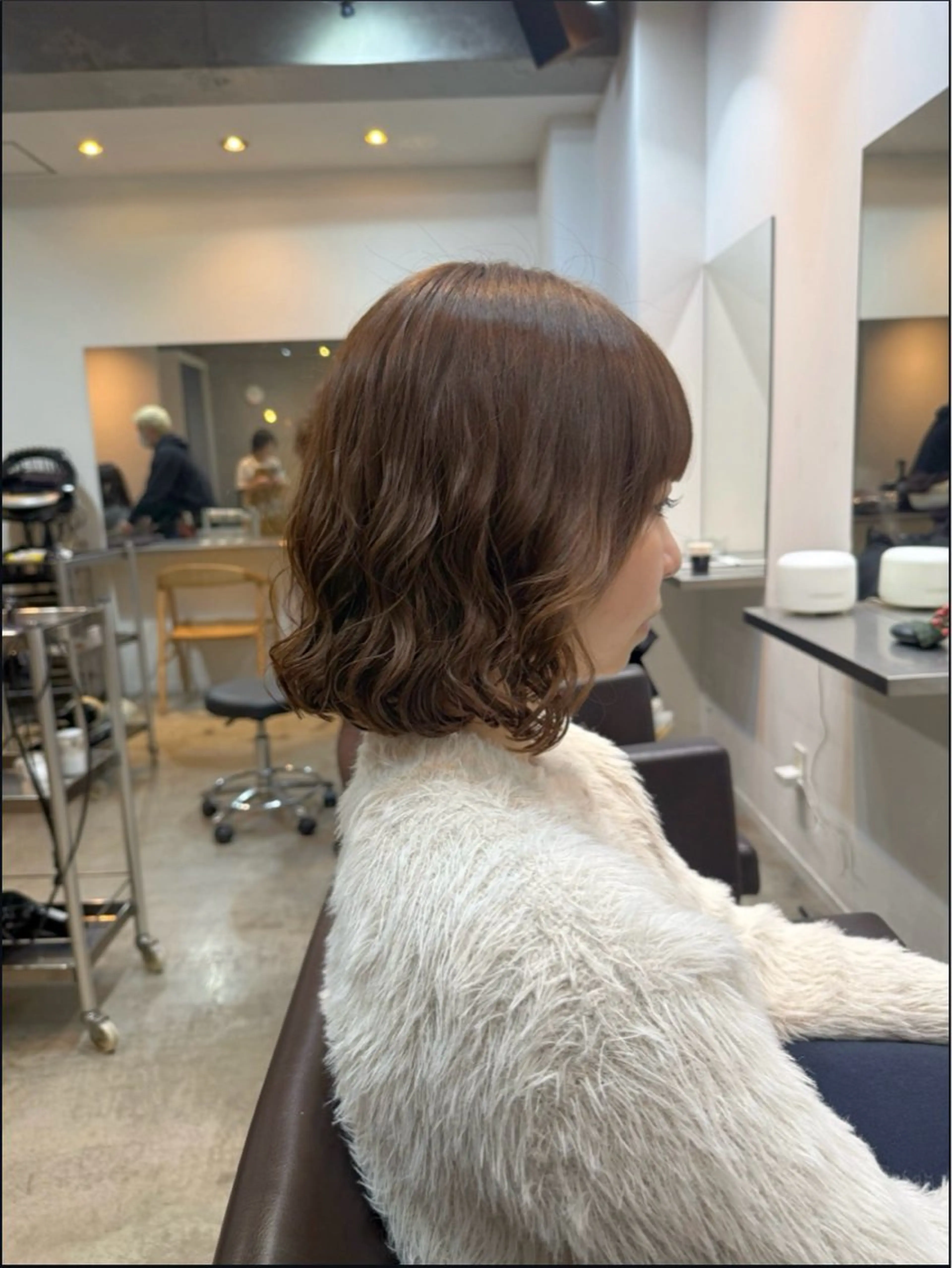 ミディアム カット パーマ トリートメント デジタルパーマ/ ウェーブパーマ/神野のヘアスタイル