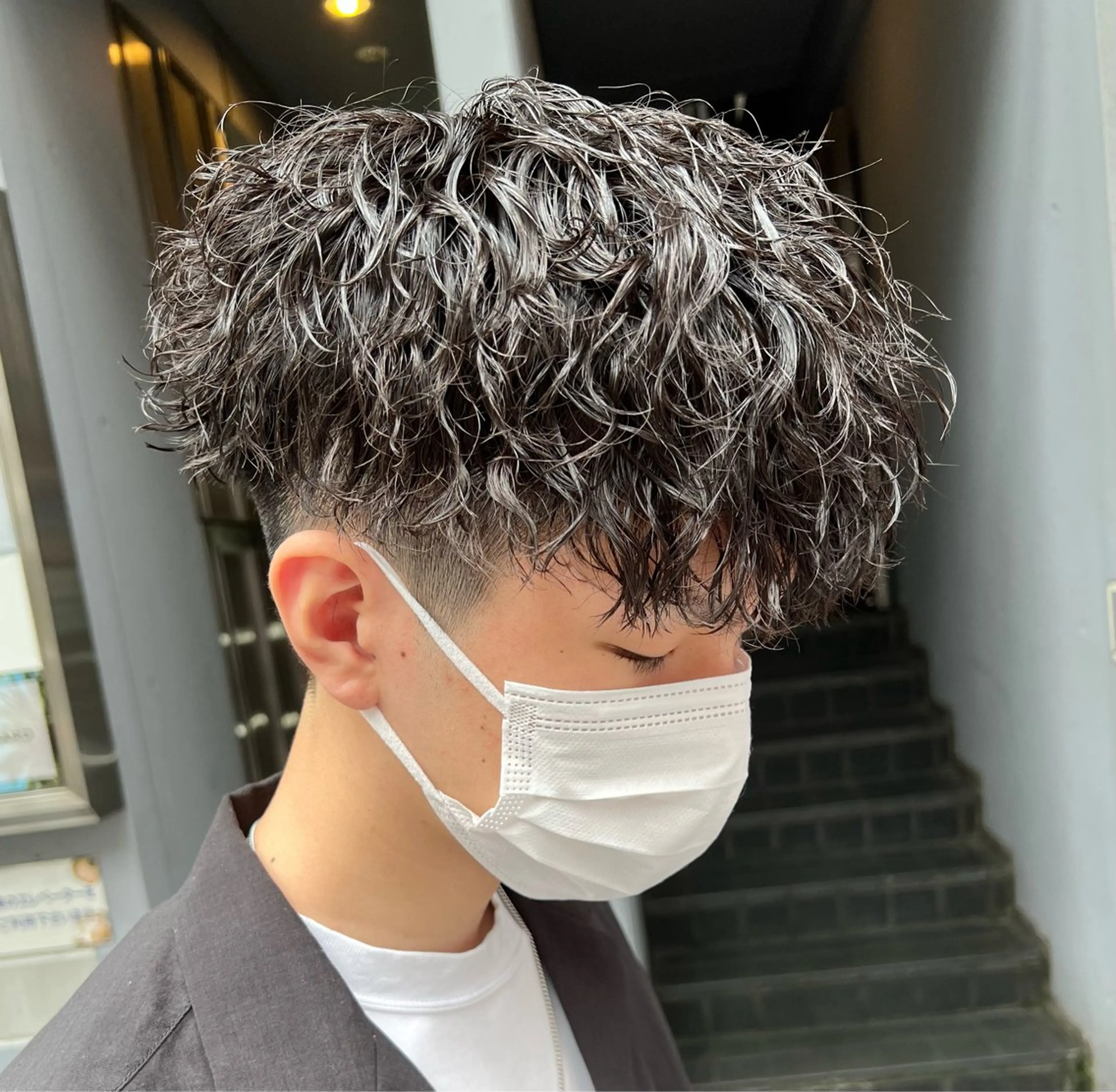 ショート パーマ メンズ カット パーマ 中野 雅人のヘアスタイル