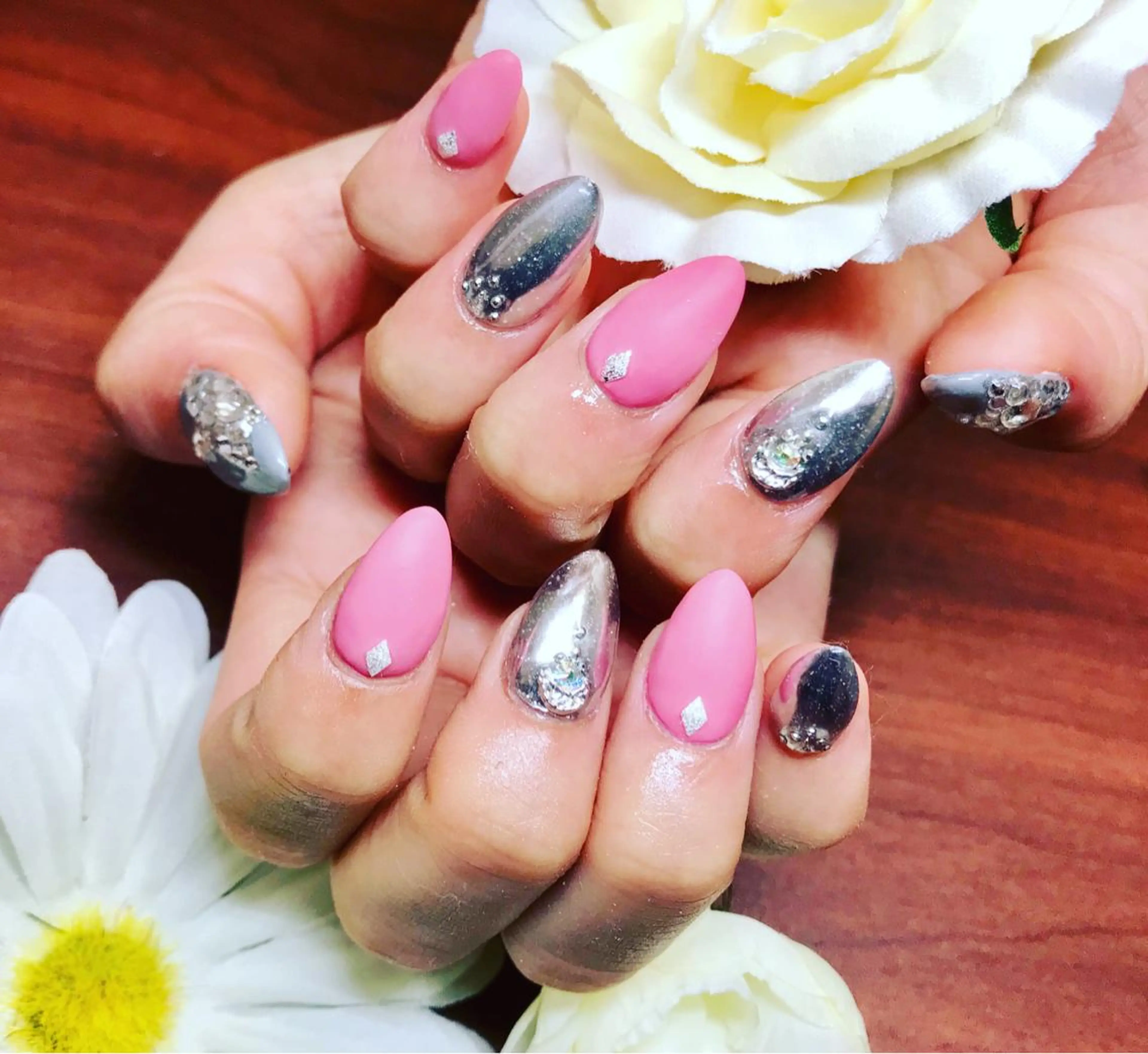 ネイル マットネイル ミラーネイル NAIL salon ACEのネイルデザイン