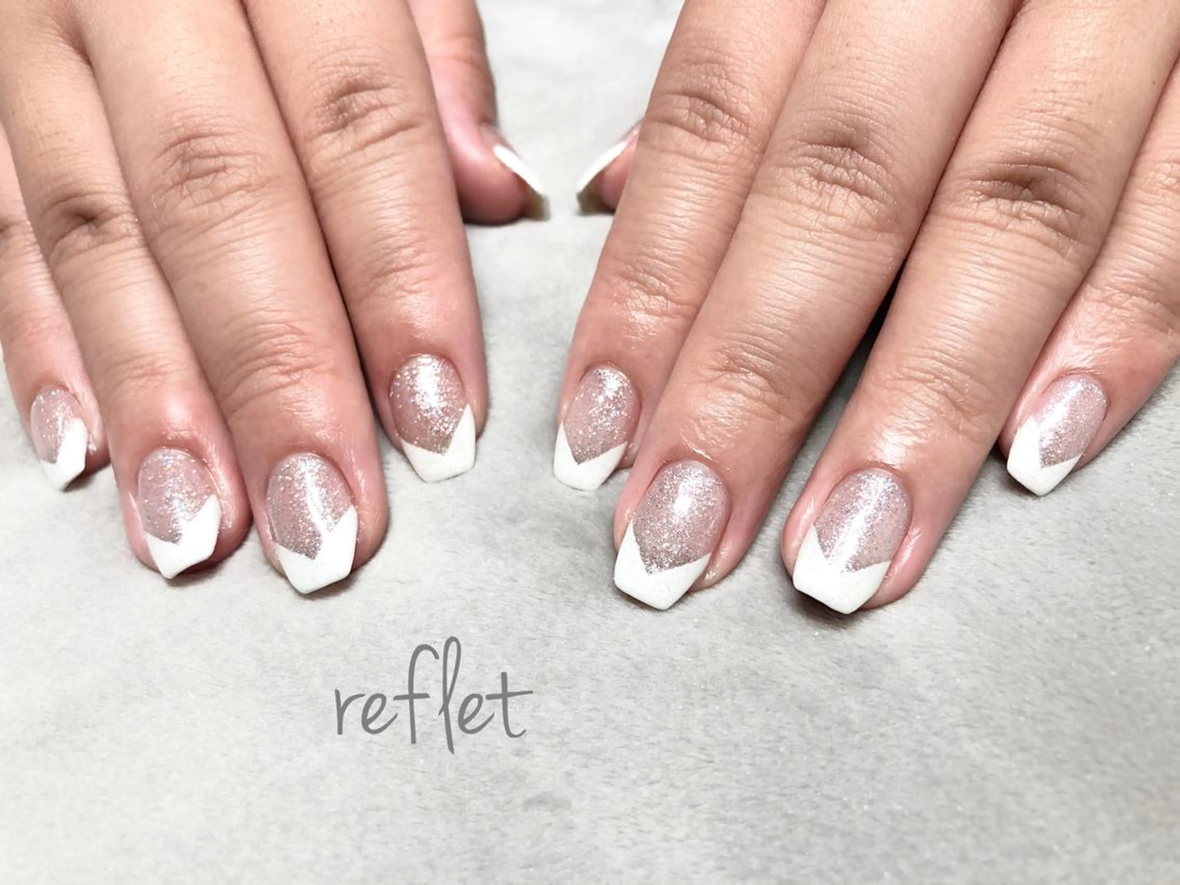 ネイル フレンチネイル ハンドネイル reflet nailのネイルデザイン