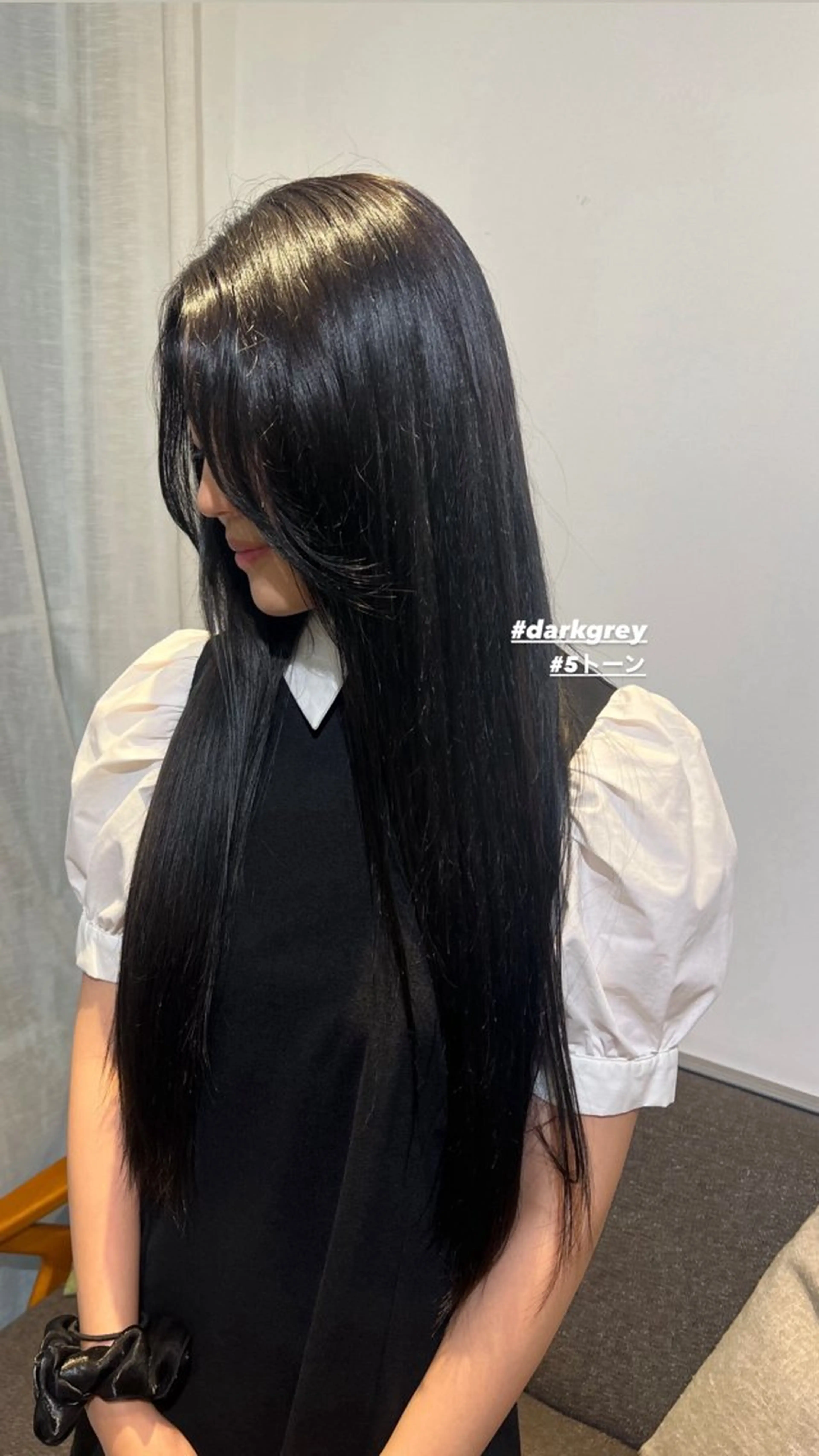 ロング カラー ダークグレー 横浜/カラーモデル ✩💚りんか💚✩のヘアスタイル