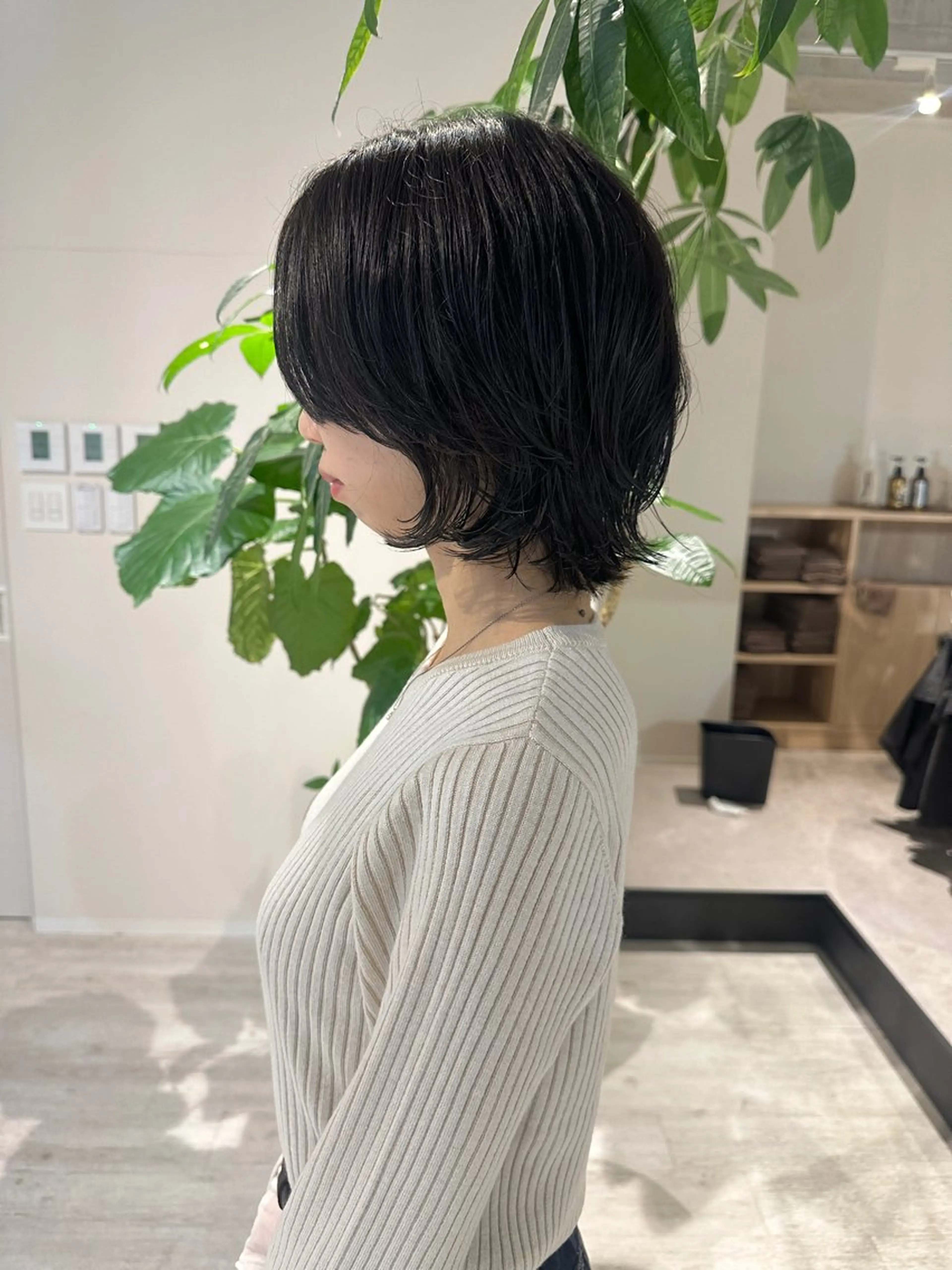 ミディアム カラー パーマ シェアサロンコネクト所属・Chiho/ 博多/パーマ/ボブのヘアスタイル