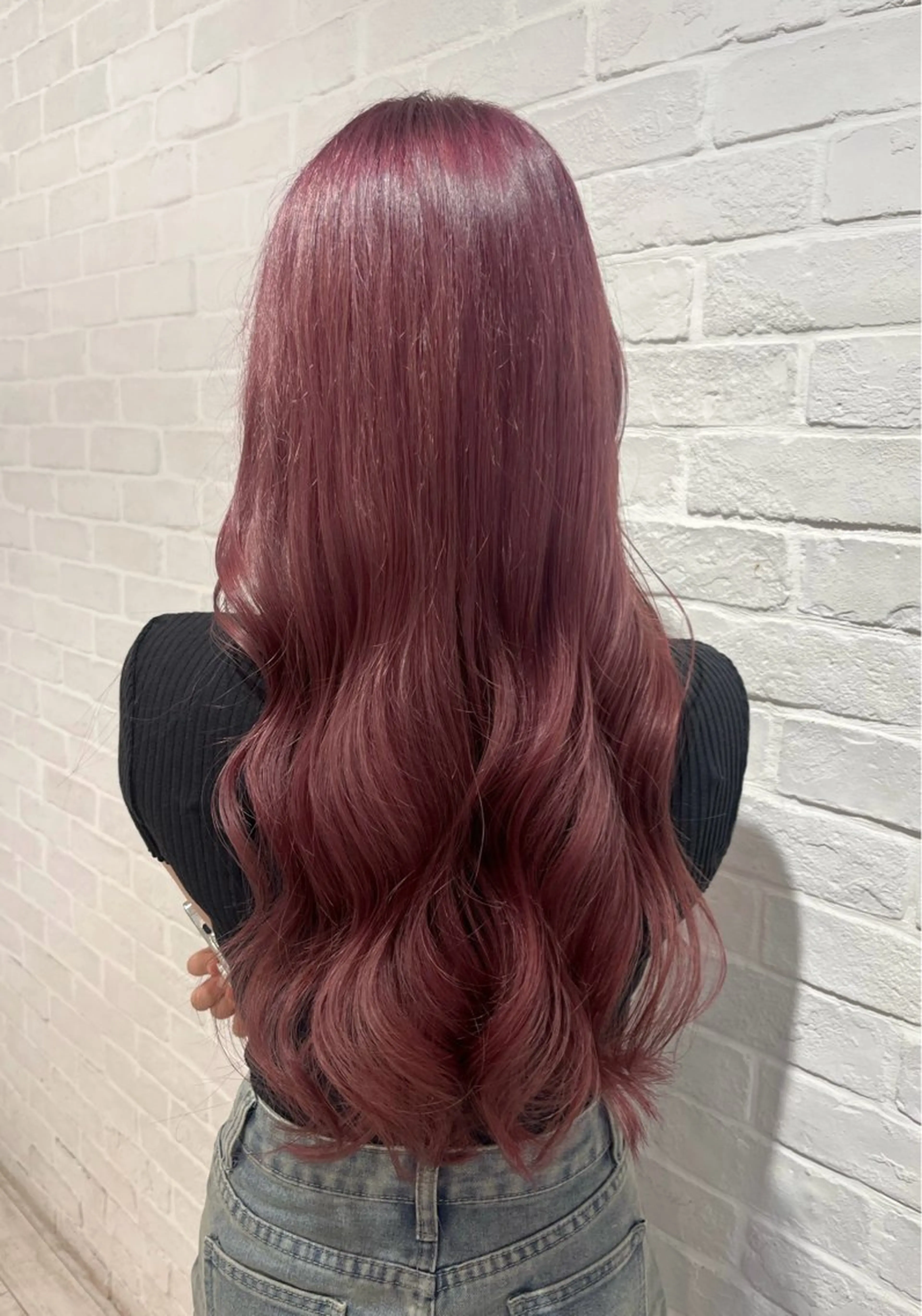 ロング カラー ブリーチ ラベンダーカラー ラベンダーピンク ピンクカラー 【韓国ヘア×透明感 カラー】笹谷 莉未のヘアスタイル