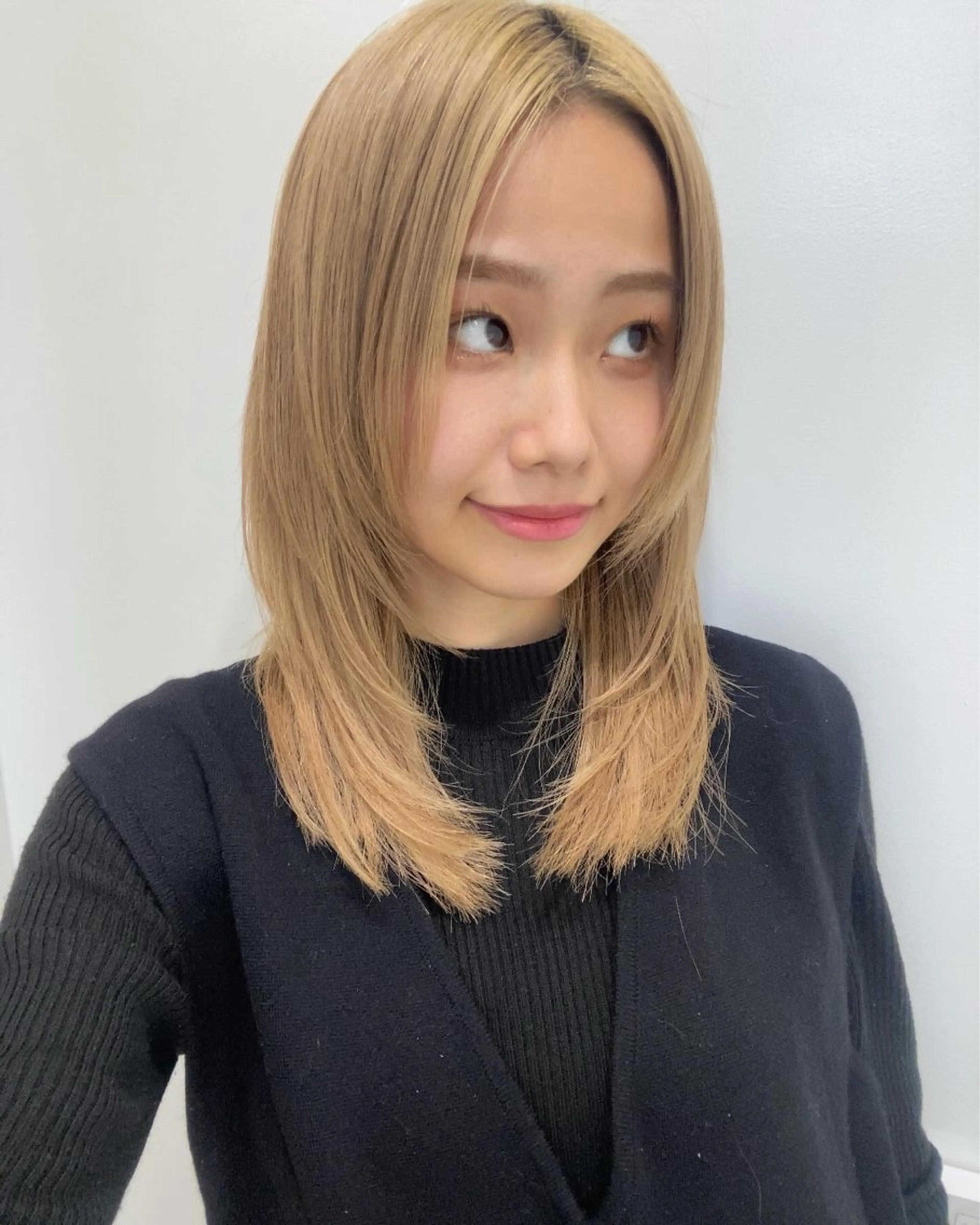 ミディアム カラー カット ヘアカラー レイヤー/柔色 カラー/SAkiのヘアスタイル