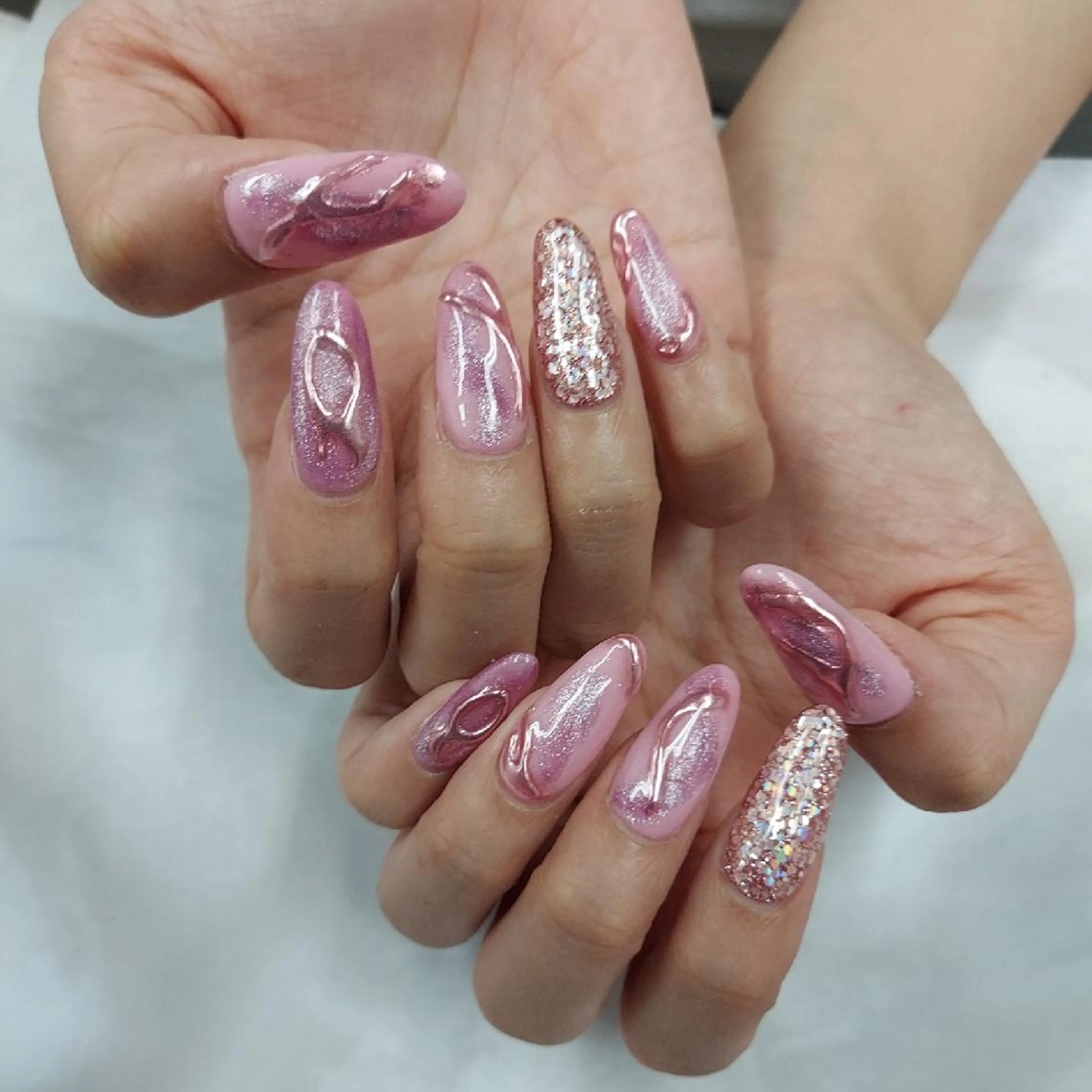 ネイル アートネイル ジェルネイル 持ち込み ニュアンスネイル パラジェル 河野ちえ (雑誌掲載サロン)のネイルデザイン