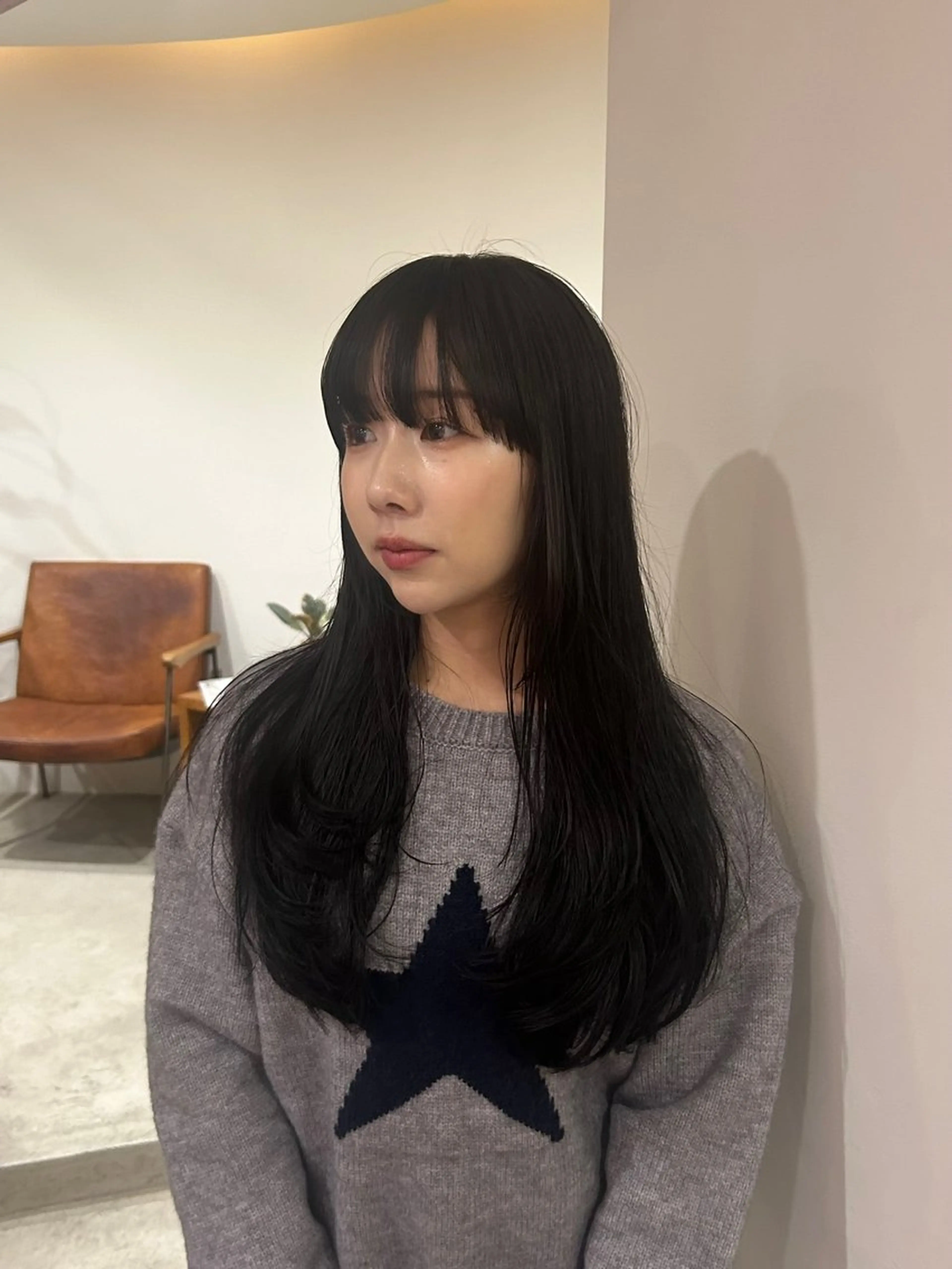 ロング 顔まわりレイヤー 顔周りカット レイヤーカット カット Lumier de mashu所属・nana/ボブ/ レイヤー/メンズのヘアスタイル