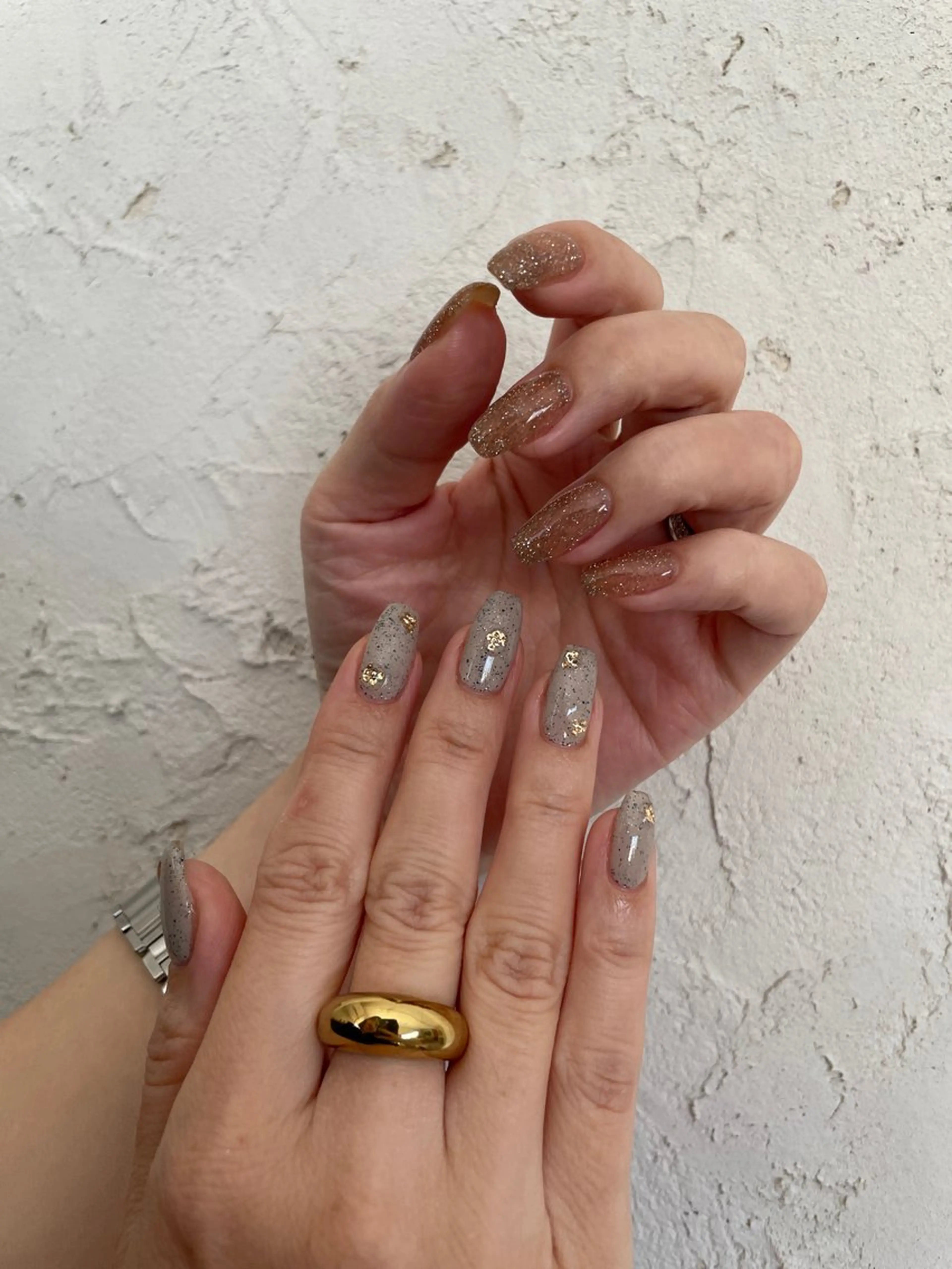 ネイル フラッシュネイル ジェルネイル キラキラネイル ハンドネイル "achoe" コエ HARUNAのネイルデザイン