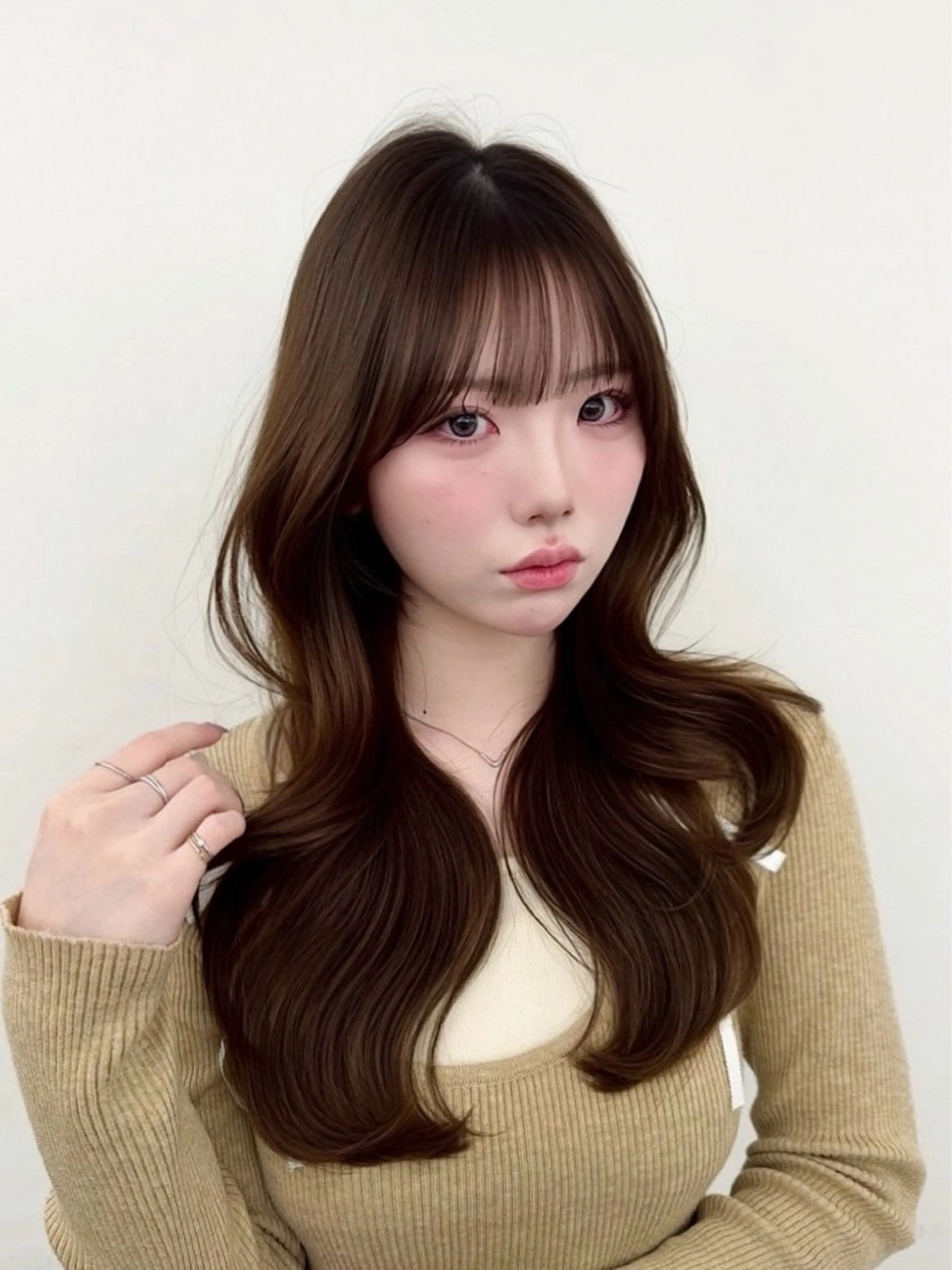 🌺平日新規限定🌺カット➕艶カラー➕韓国式3stepトリートメント‎🇰🇷🤍✨➕巻き髪の写真