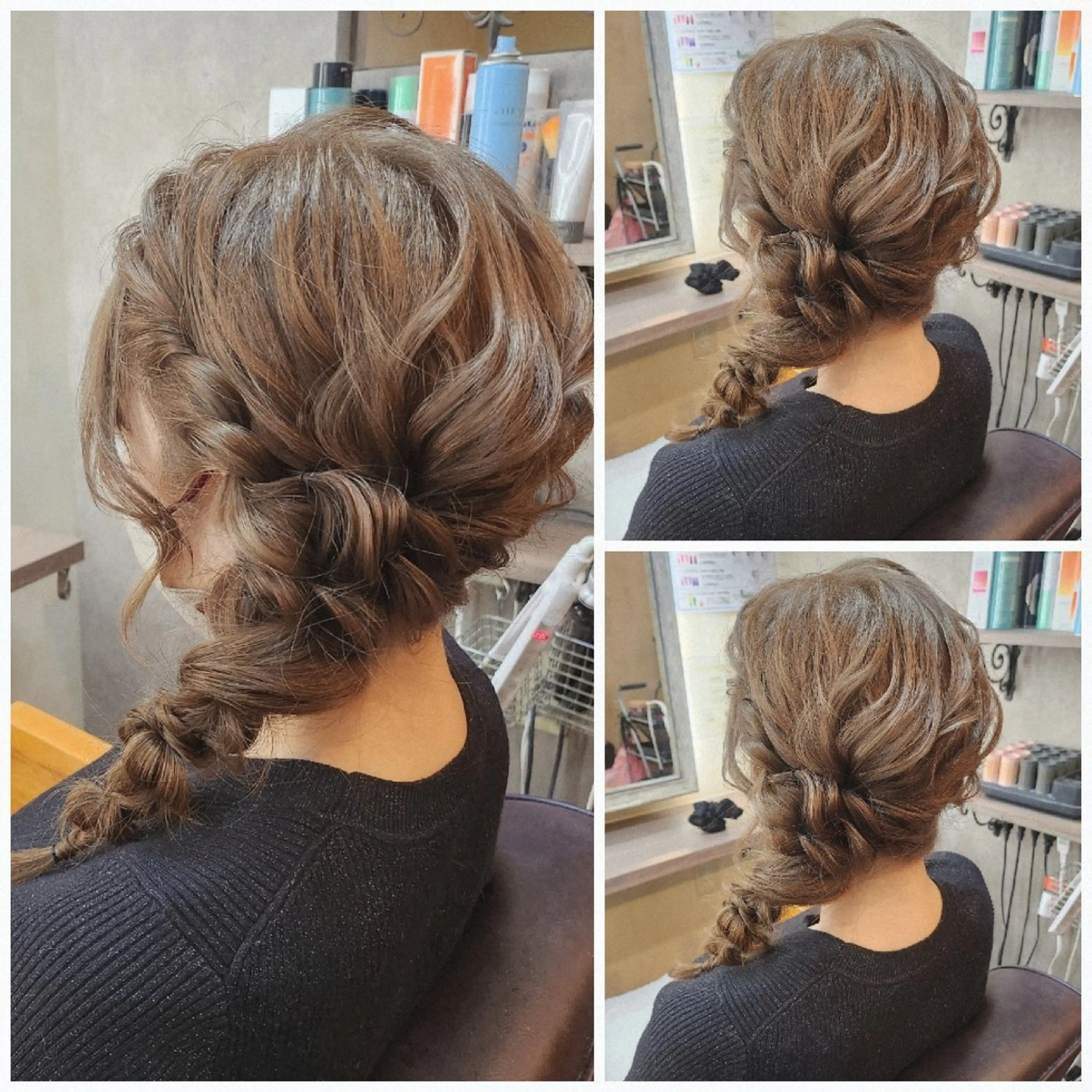 セミロング ヘアアレンジ カラー ヘアセット 田井中 悠紀のヘアスタイル