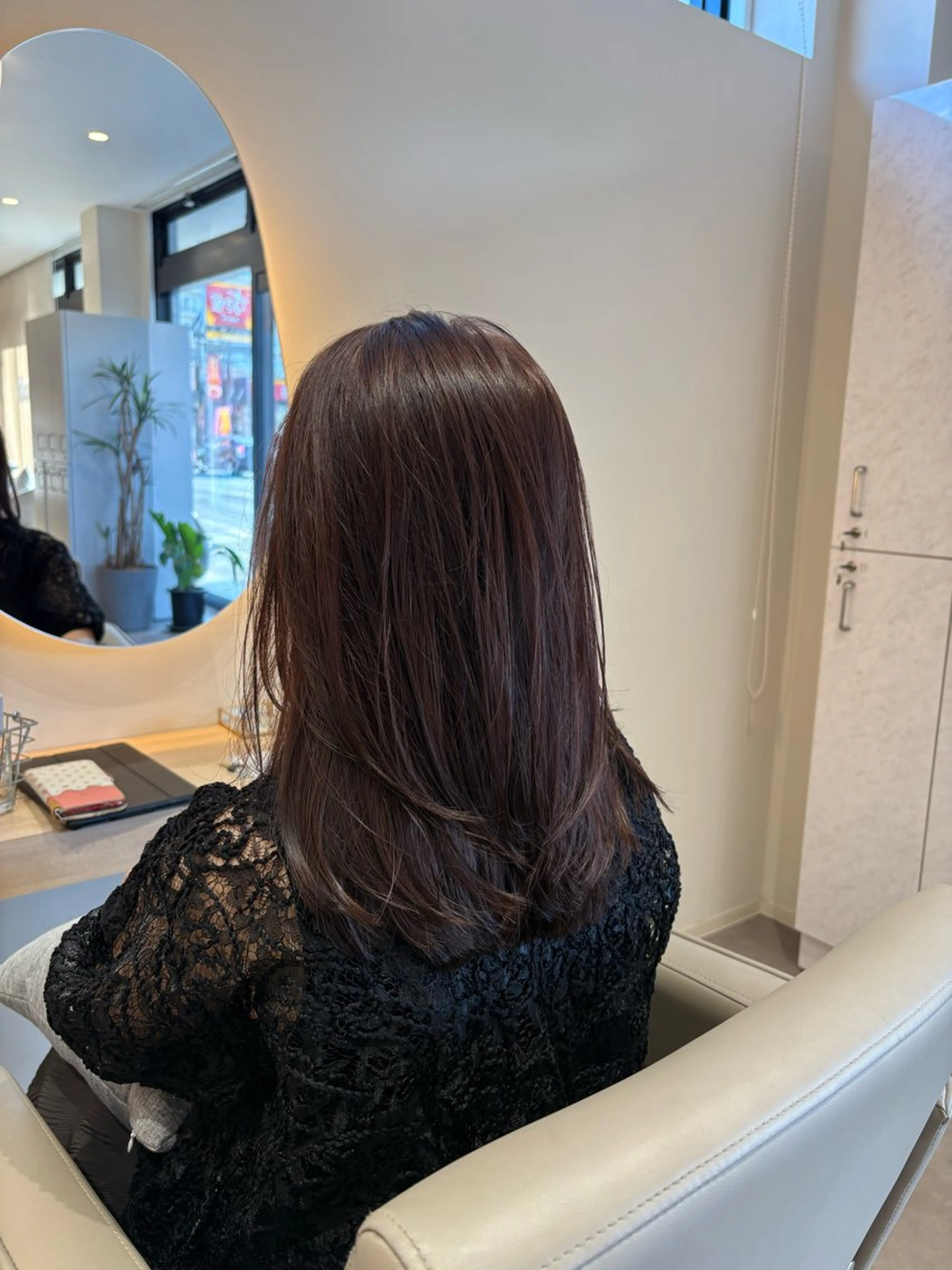 セミロング カラー ブラウンカラー レイヤーカット ローレイヤー カット ヘアカラー レイヤー/透明感/髪 質改善/メンズ/佐藤のヘアスタイル