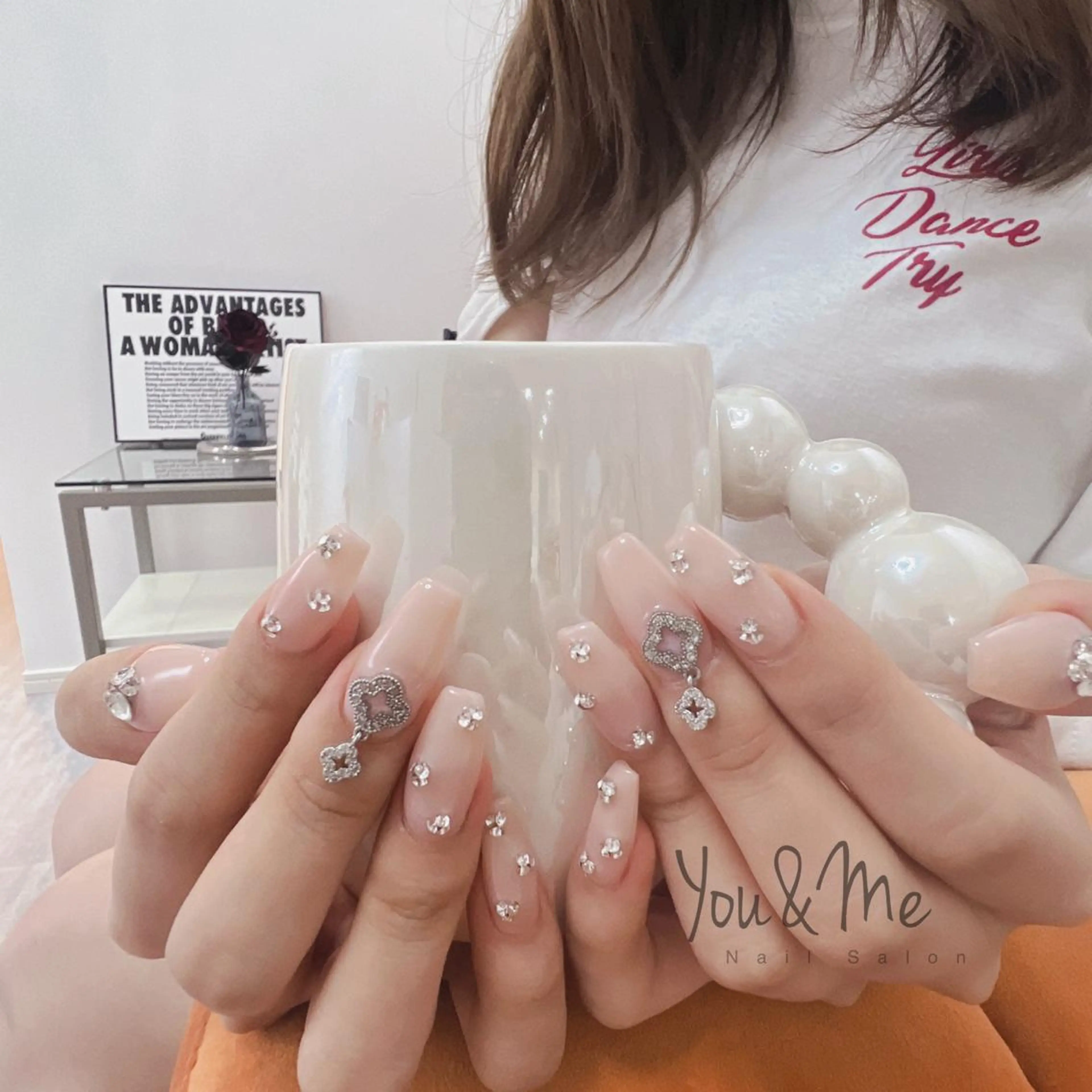 ネイル アートネイル フラッシュネイル フレンチネイル ジェルネイル ガラスフレンチ You&Me Yukiのネイルデザイン