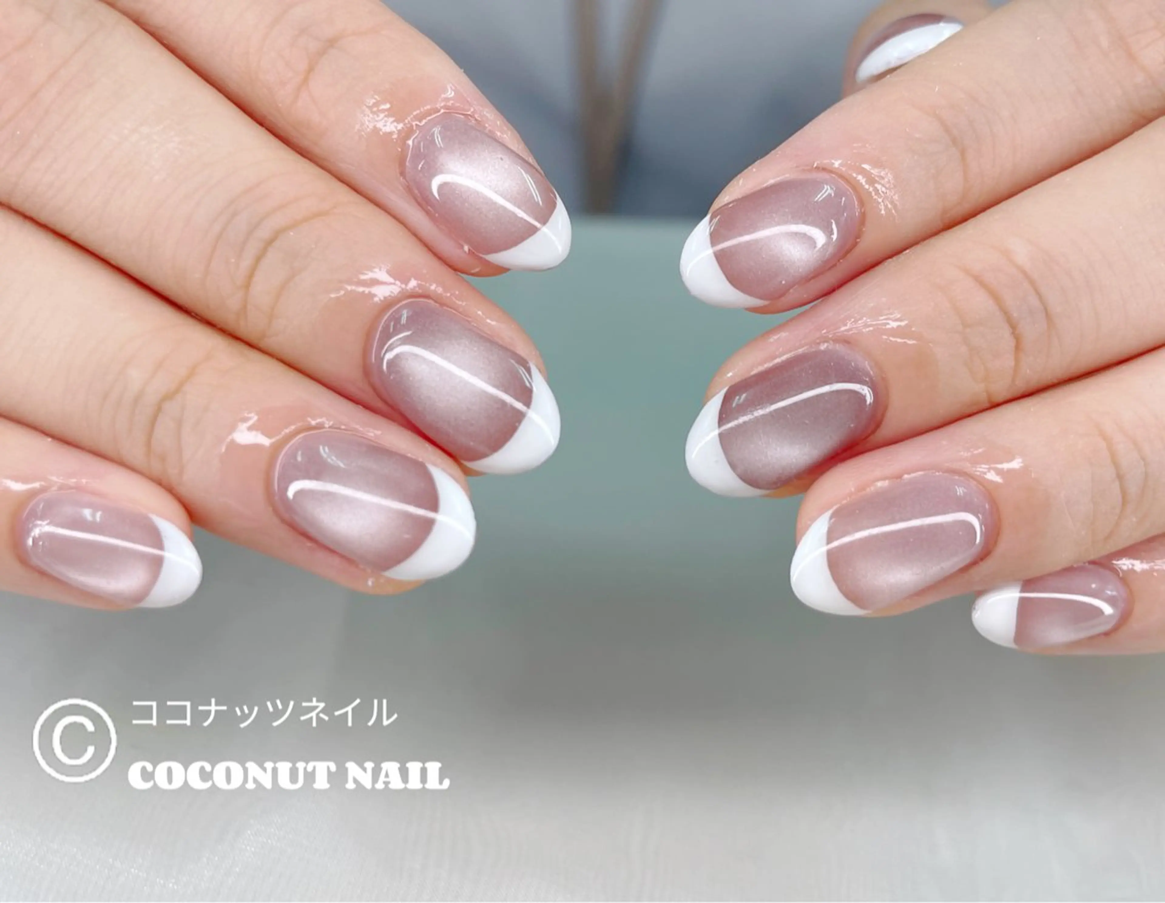 ネイル べっ甲ネイル フレンチネイル キラキラネイル マグネットネイル 大理石ネイル(マーブル) ハンドネイル 神田 ココナッツのネイルデザイン