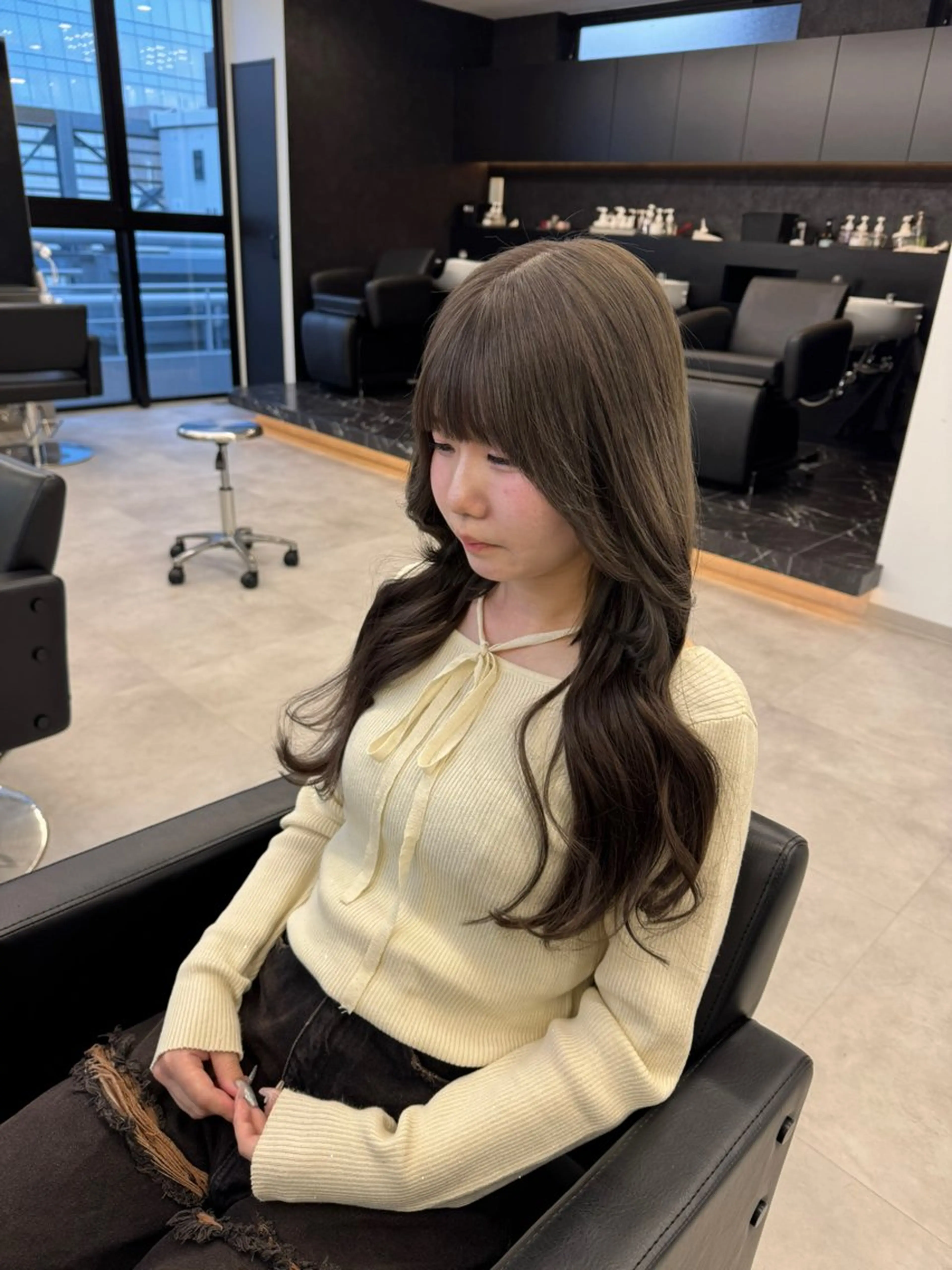 ロング カラー ブリーチ グレージュ ボブ エクステ ヘアカラー エクステ エクステ/透明感 韓国ヘア/KENTAのヘアスタイル