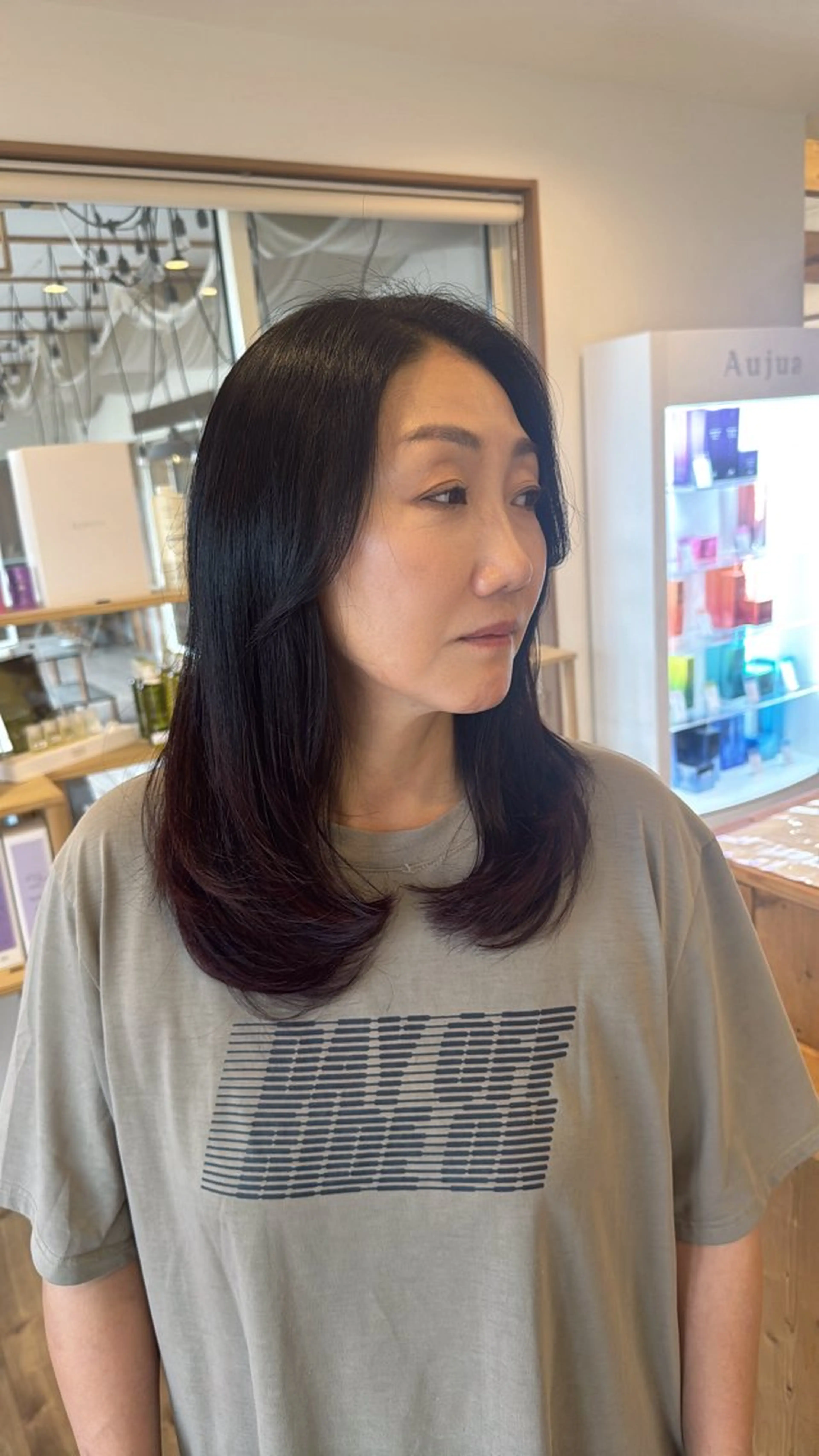 セミロング カット 縮毛矯正 トリートメント Claire 【クレール】所属・富山駅徒歩8分/ 透明感カラーみきやのヘアスタイル