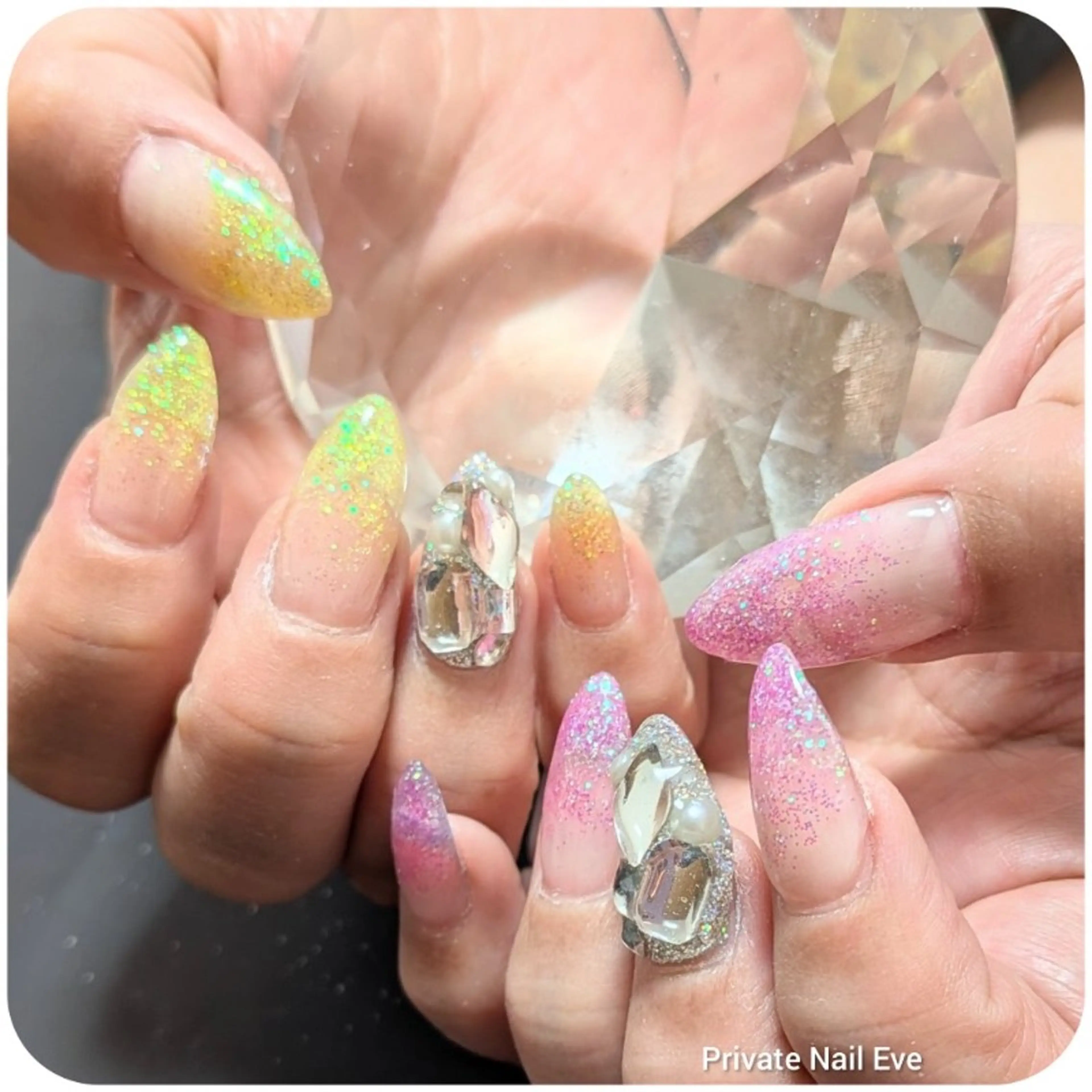 ネイル グラデーション ラメ(グリッター) ラメグラデーション ハンドネイル ネイル junkoのネイルデザイン