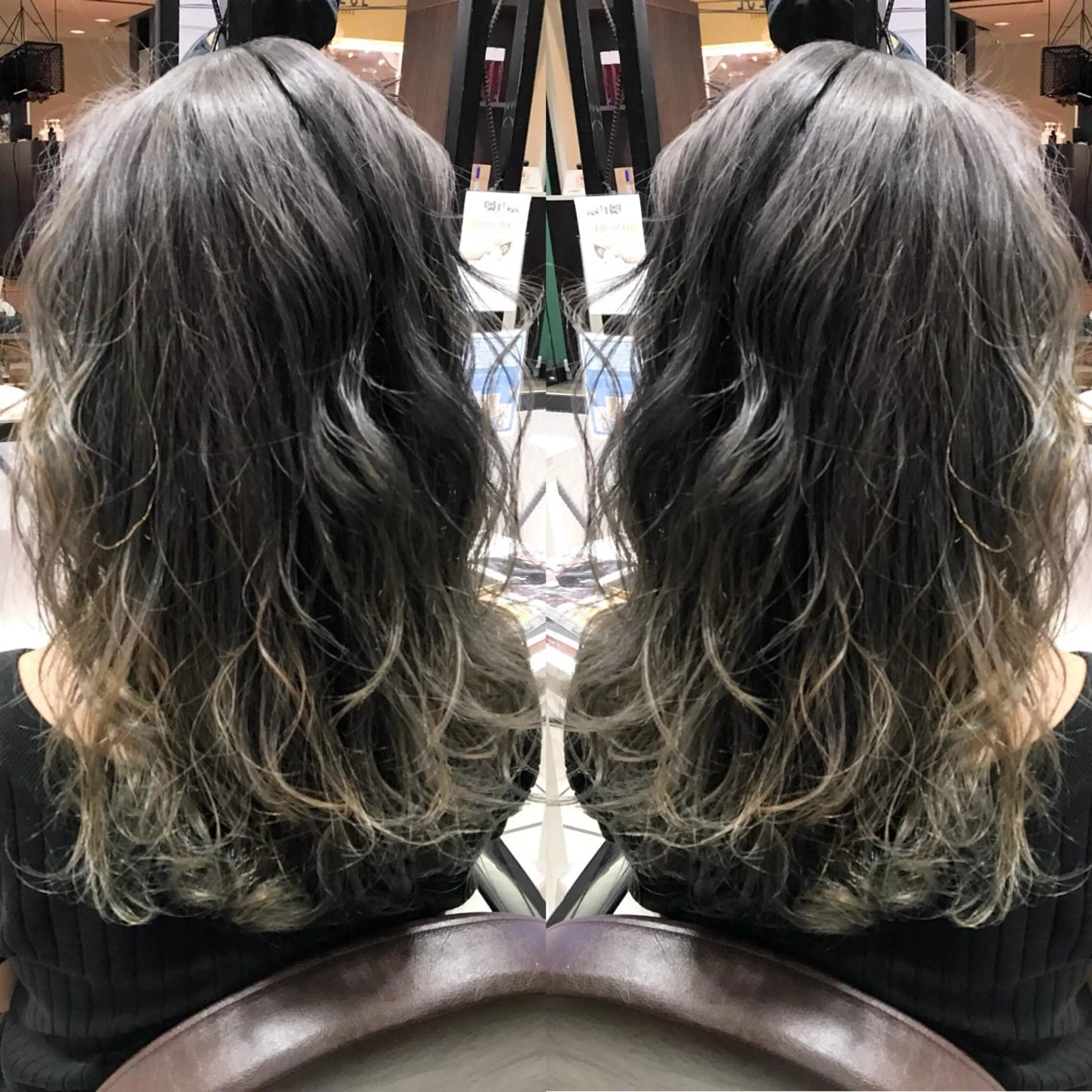 セミロング カラー シールエクステ⭐️ オオミタクヤのヘアスタイル